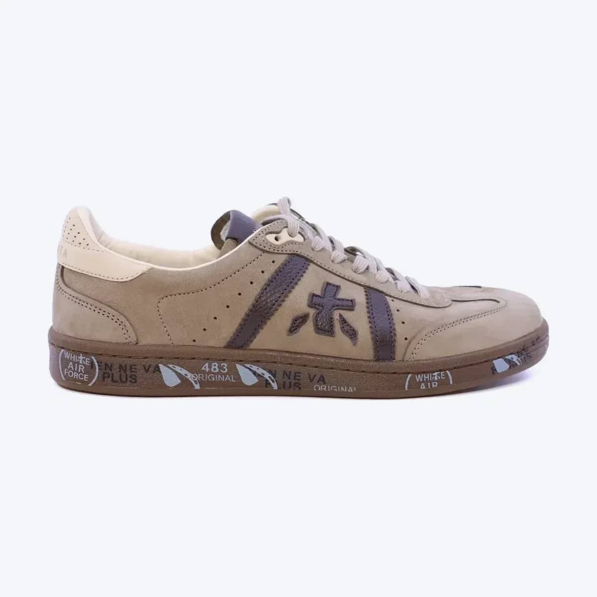 Premiata Bonnie vizon nubuk deri sneaker, yandan görünüm