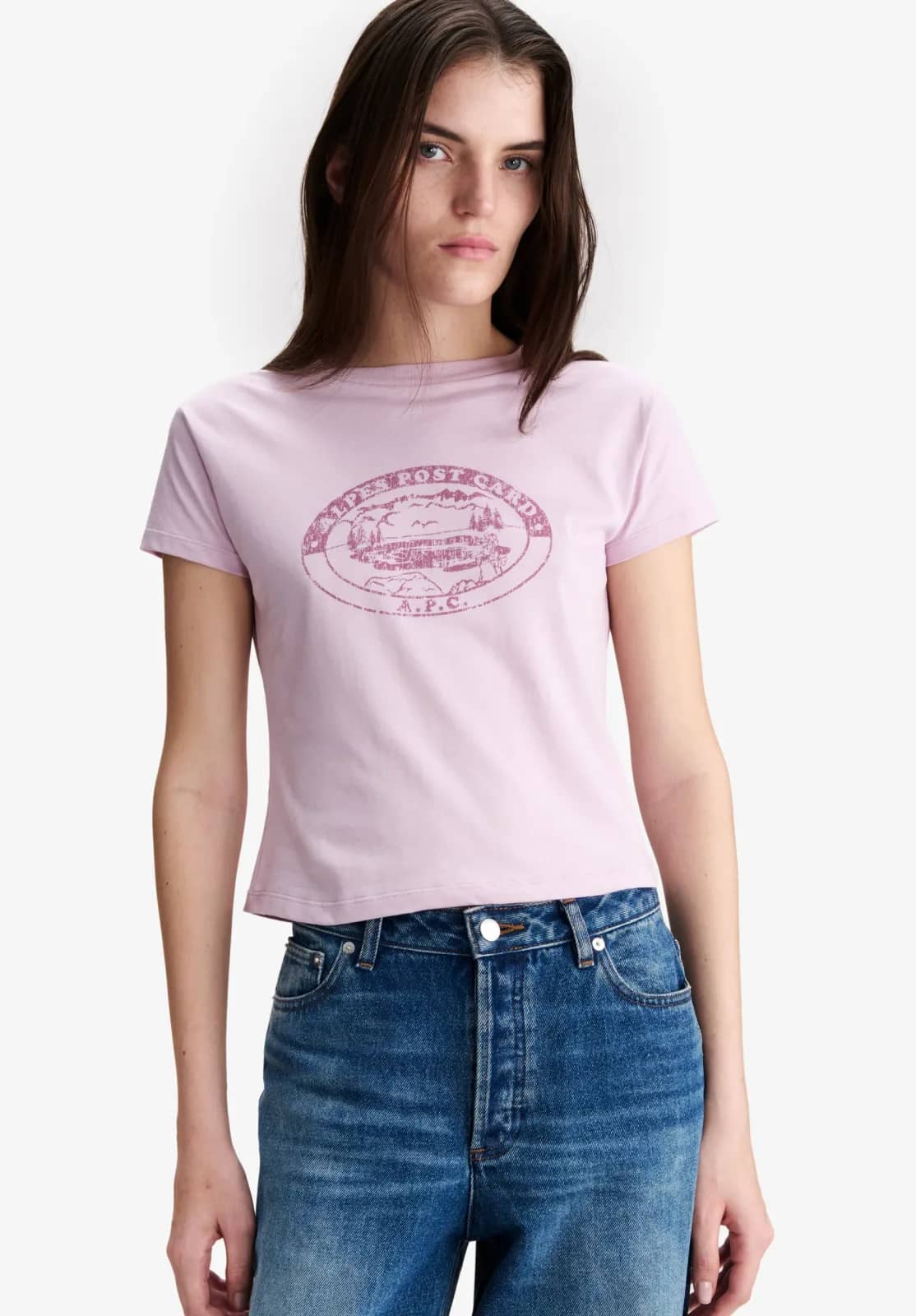 A.P.C. pembe t-shirt, detay görünüm