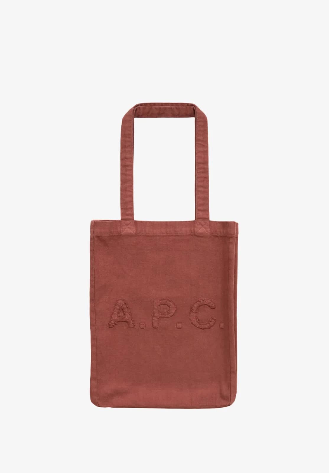 A.P.C. kırmızı tote çanta, önden görünüm