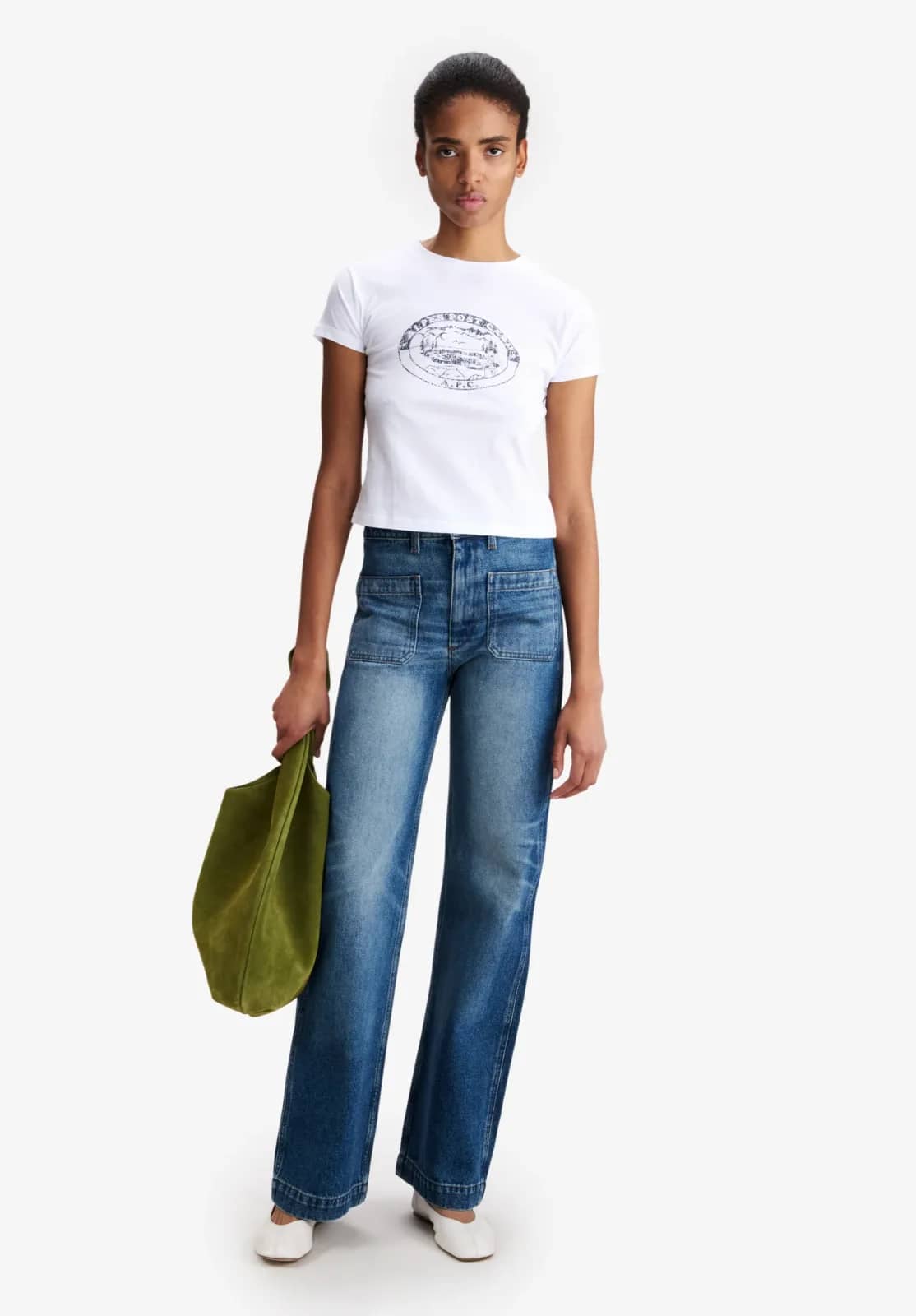 A.P.C. beyaz t-shirt, arkadan görünüm