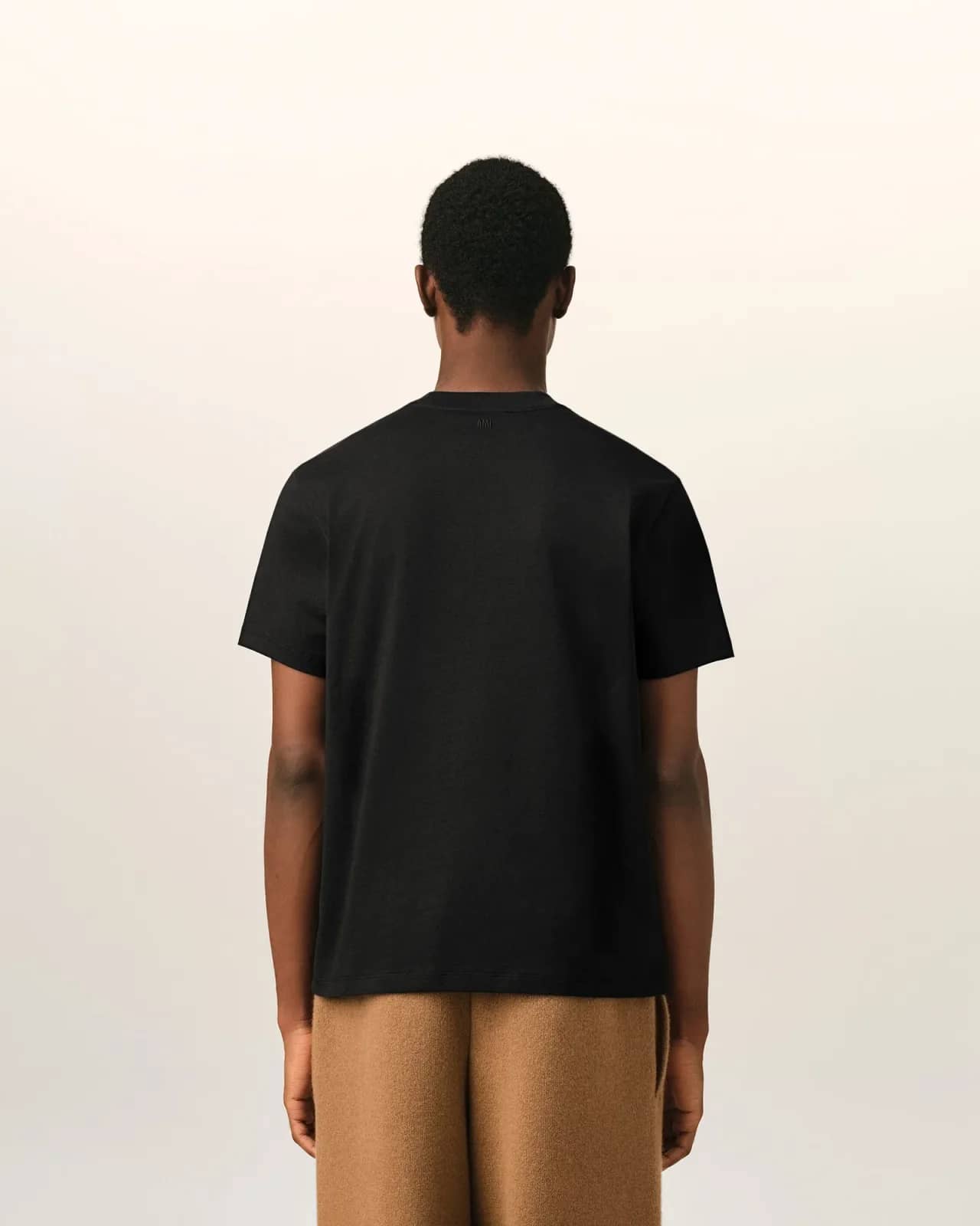Ami Paris siyah pamuk t-shirt, detay görünüm