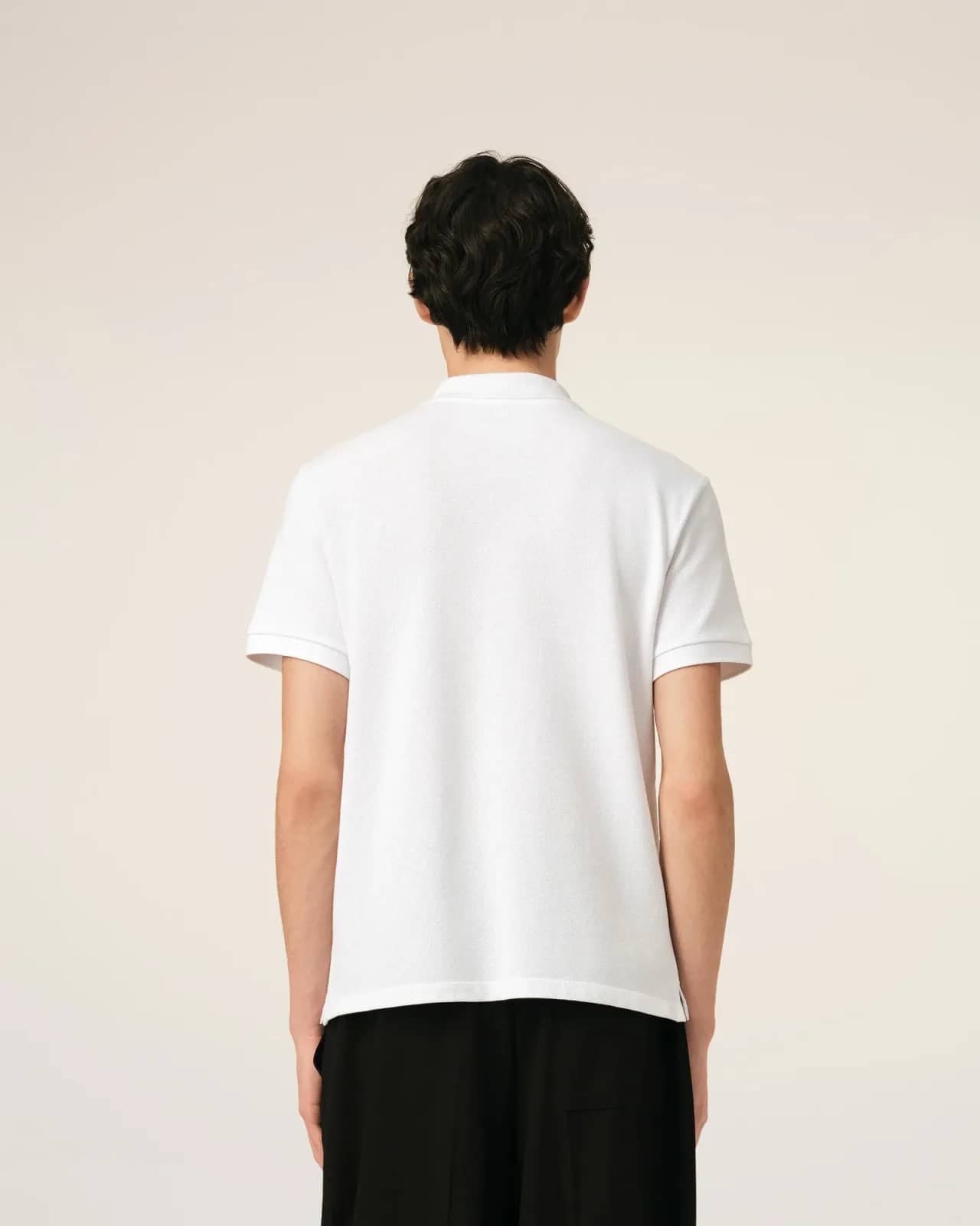 Ami Paris beyaz pamuk polo yaka t-shirt, detay görünüm