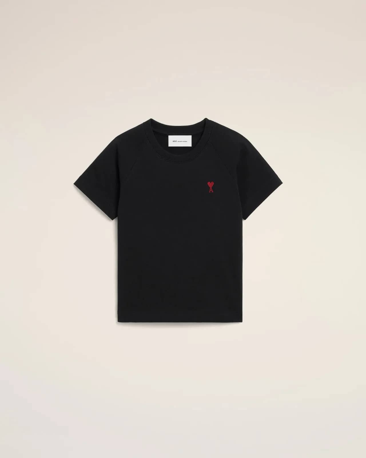 Ami Paris siyah pamuk t-shirt, detay görünüm