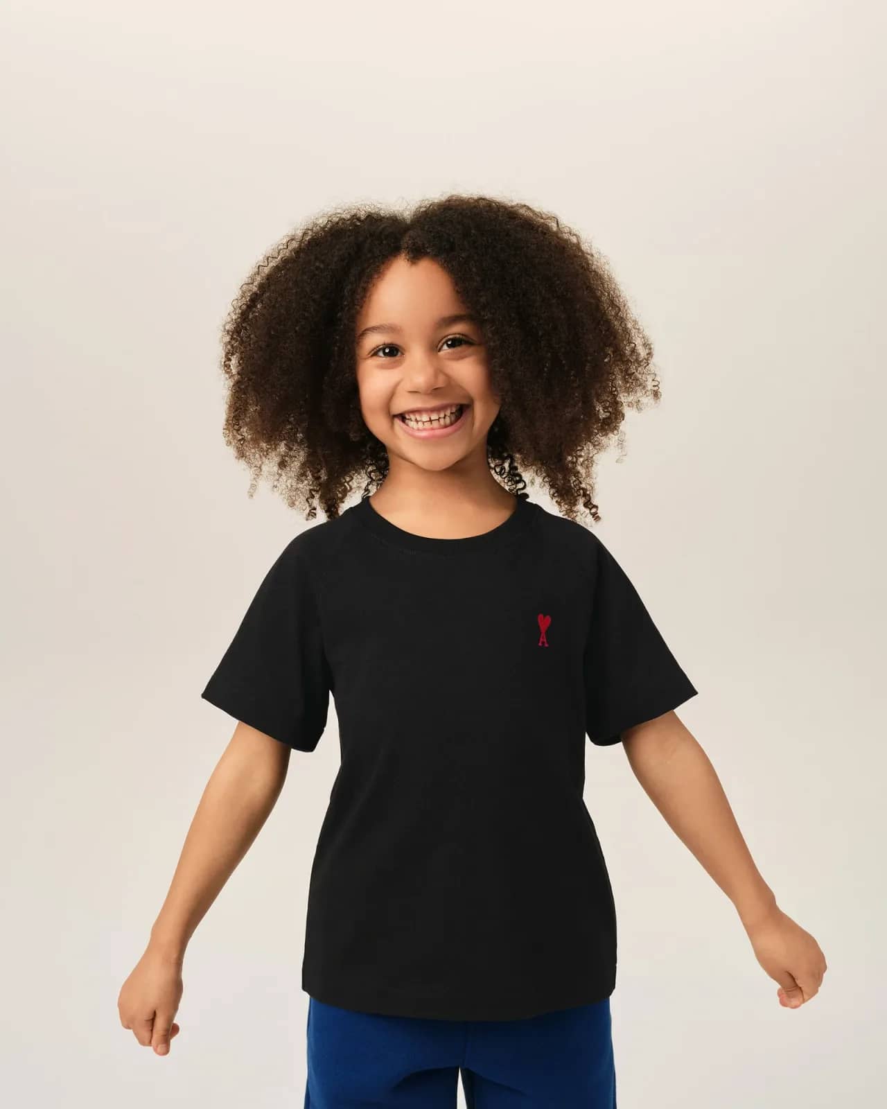 Ami Paris siyah pamuk t-shirt, detay görünüm