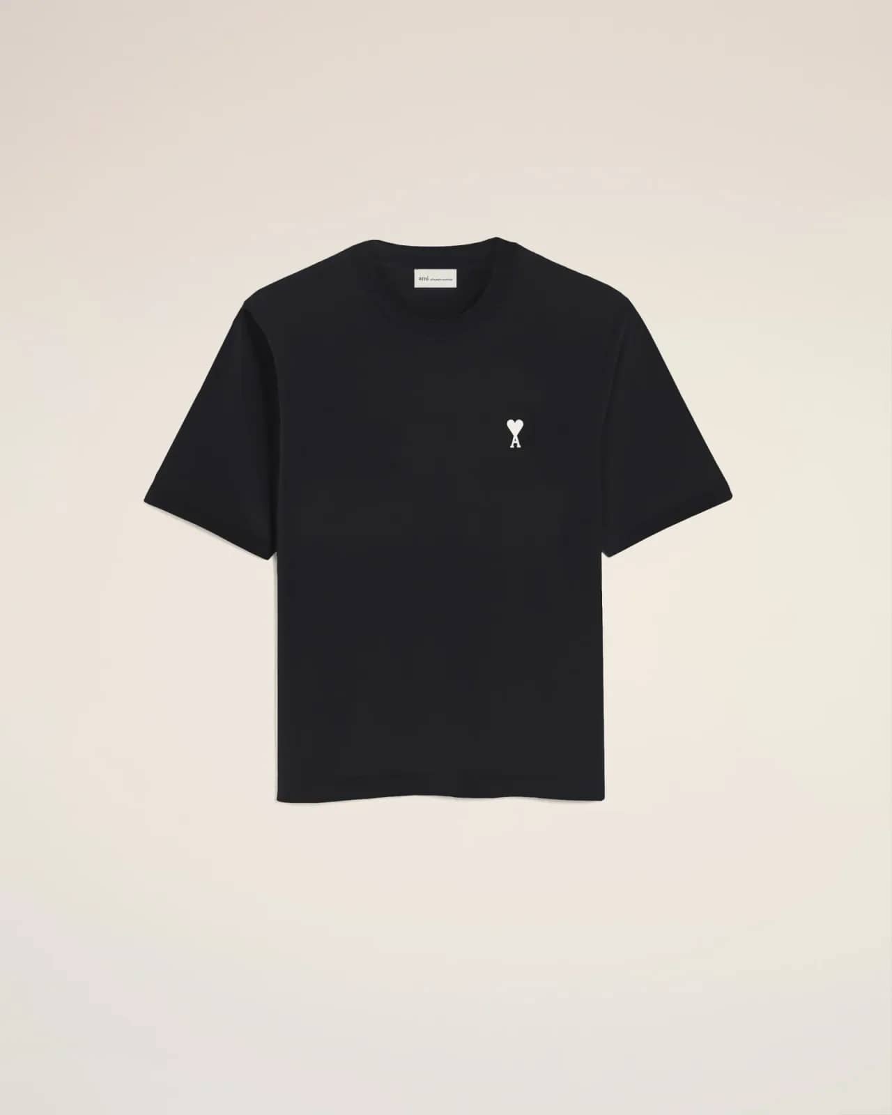 Ami Paris siyah pamuk t-shirt, detay görünüm