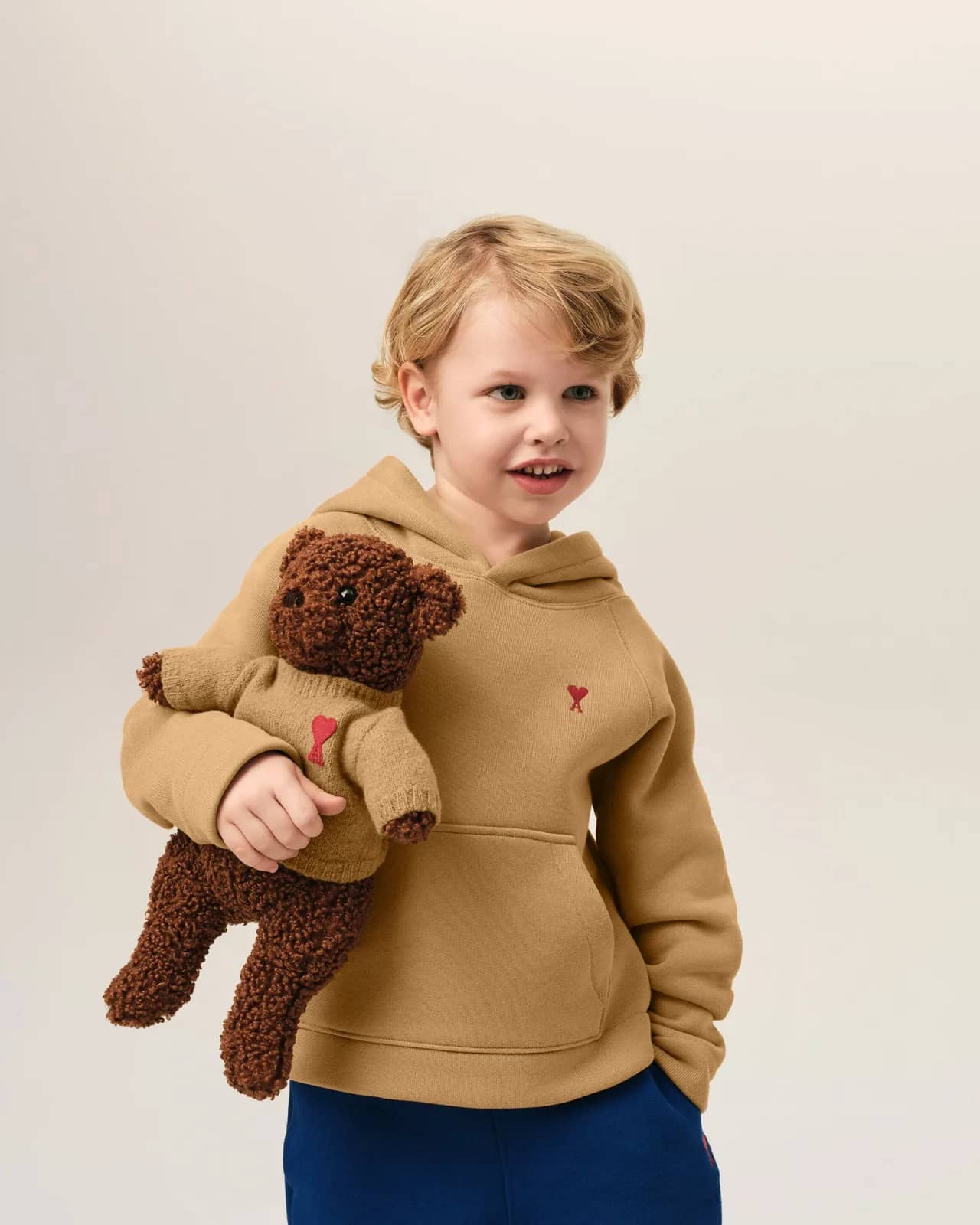 Ami Paris kahverengi pamuk sweatshirt, arkadan görünüm