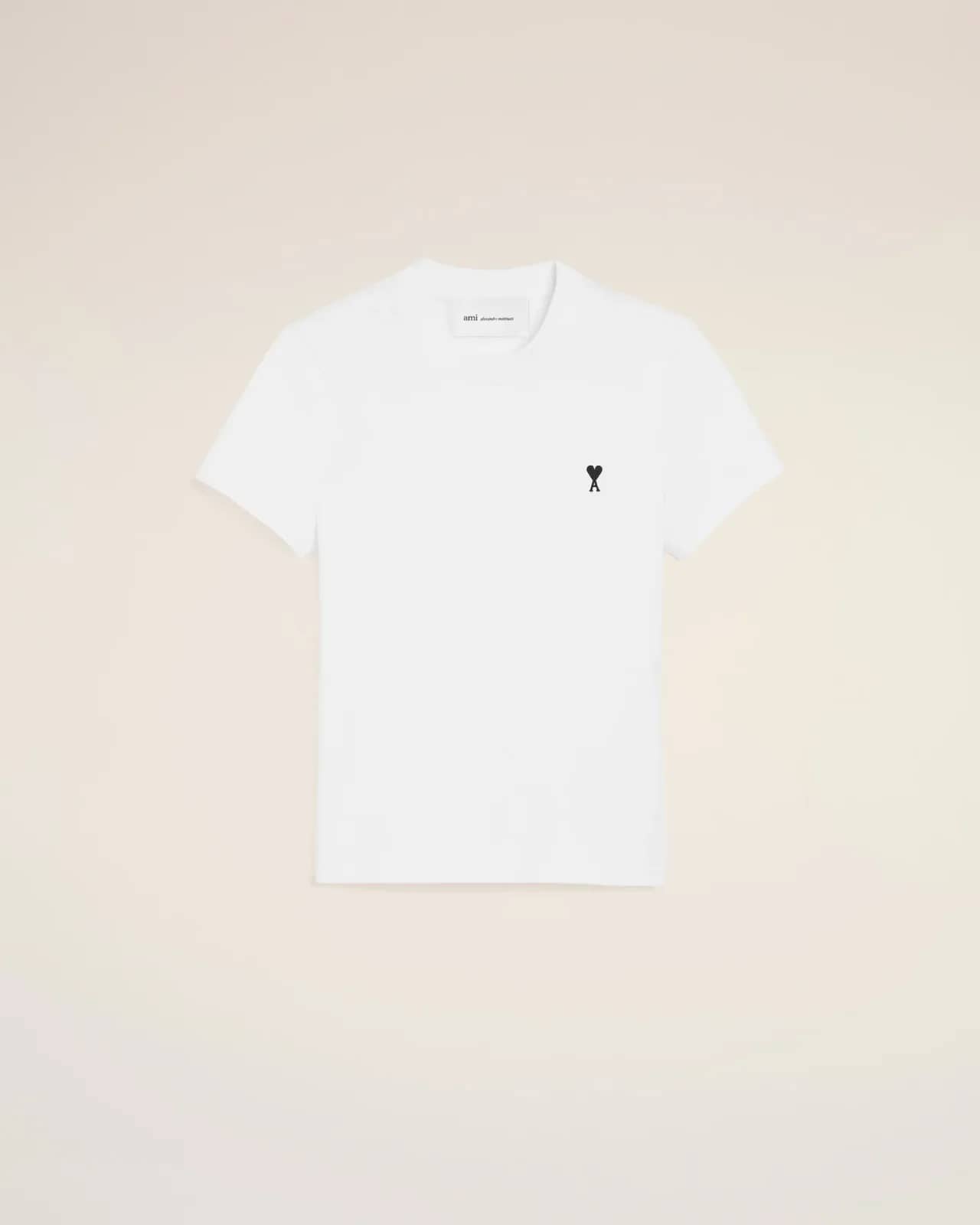 Ami Paris beyaz pamuk t-shirt, önden görünüm