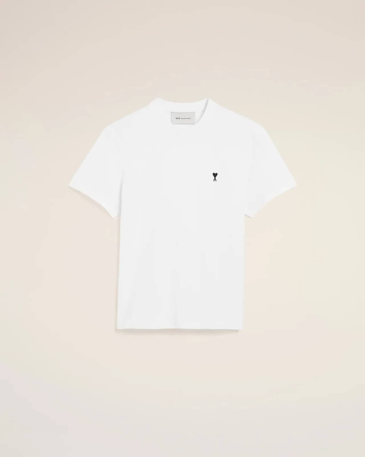 Ami Paris beyaz pamuk t-shirt, önden görünüm