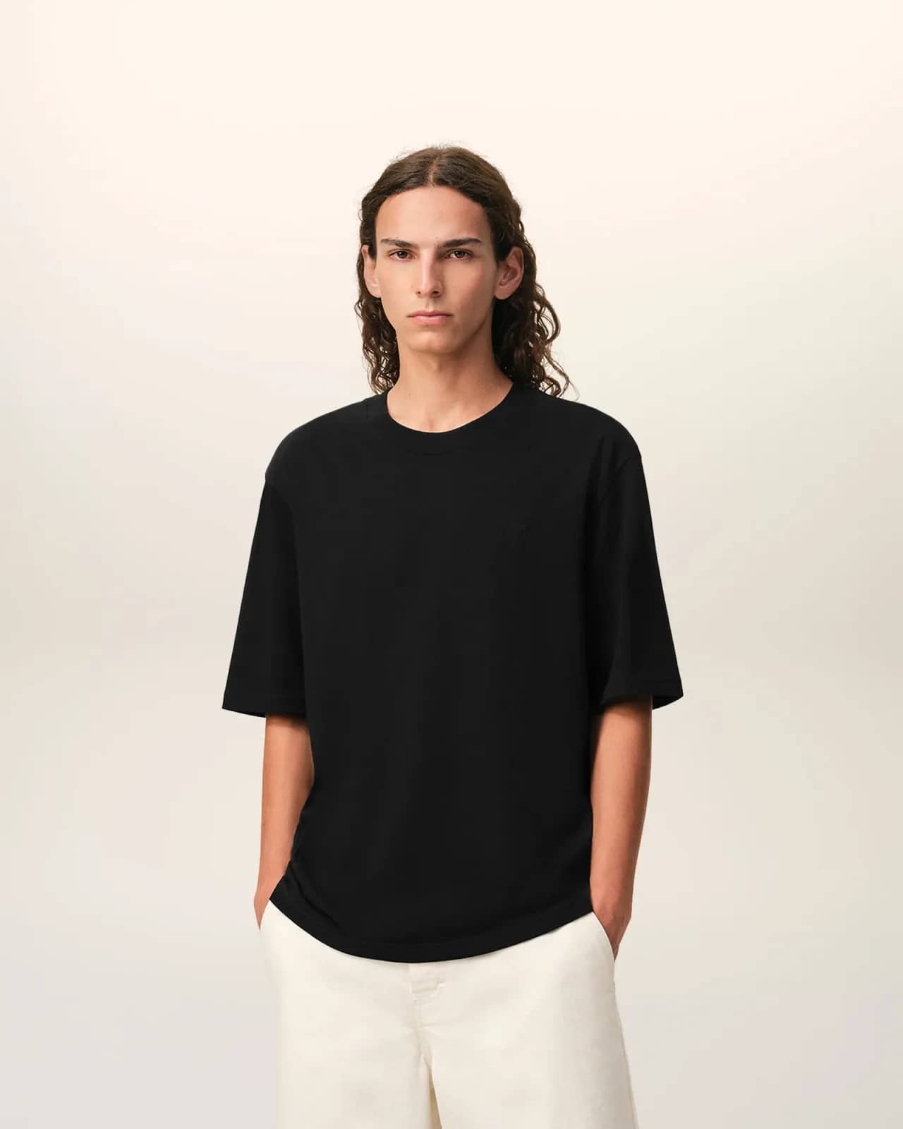 Ami Paris siyah pamuk t-shirt, arkadan görünüm