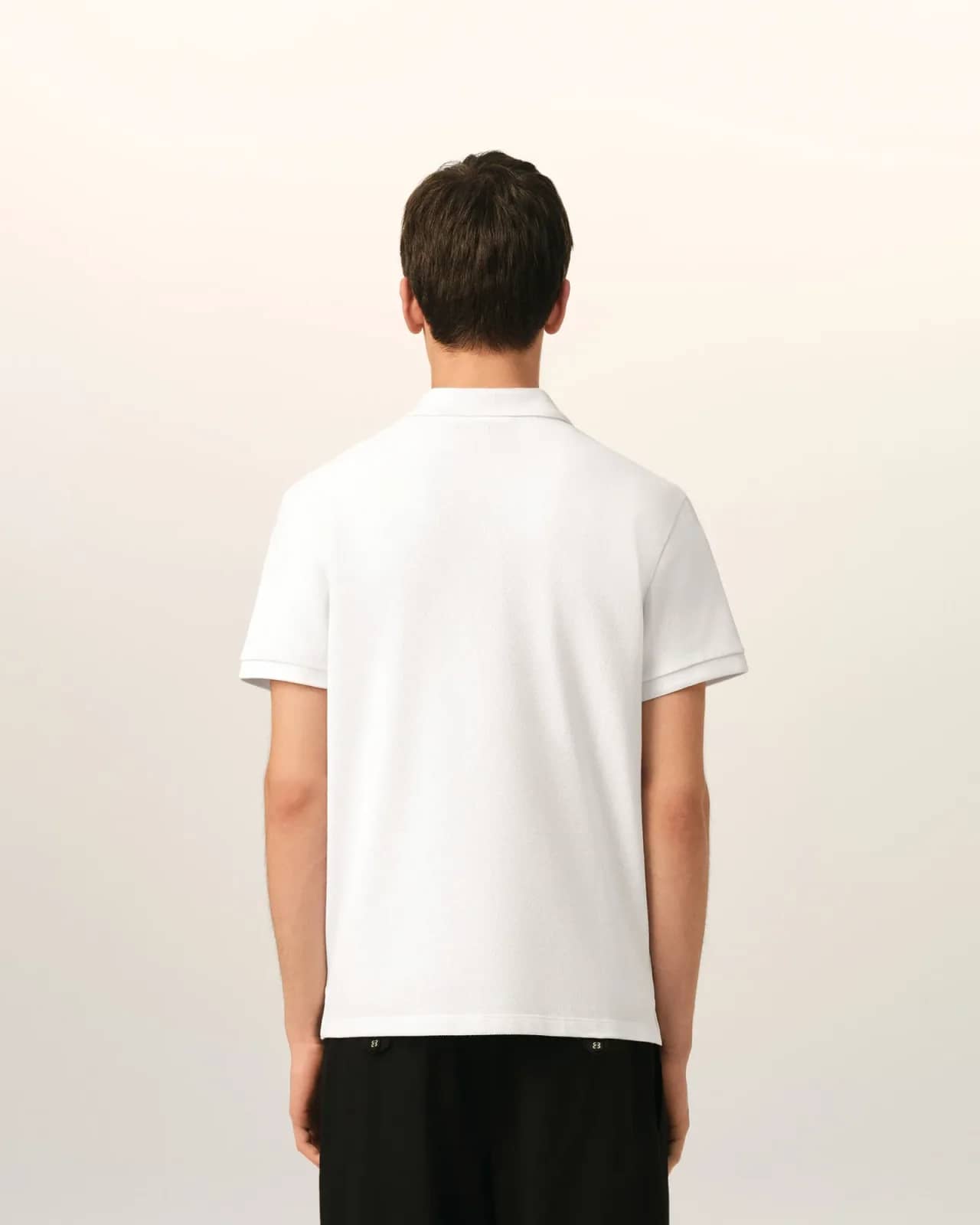 Ami Paris beyaz pamuk polo yaka t-shirt, detay görünüm