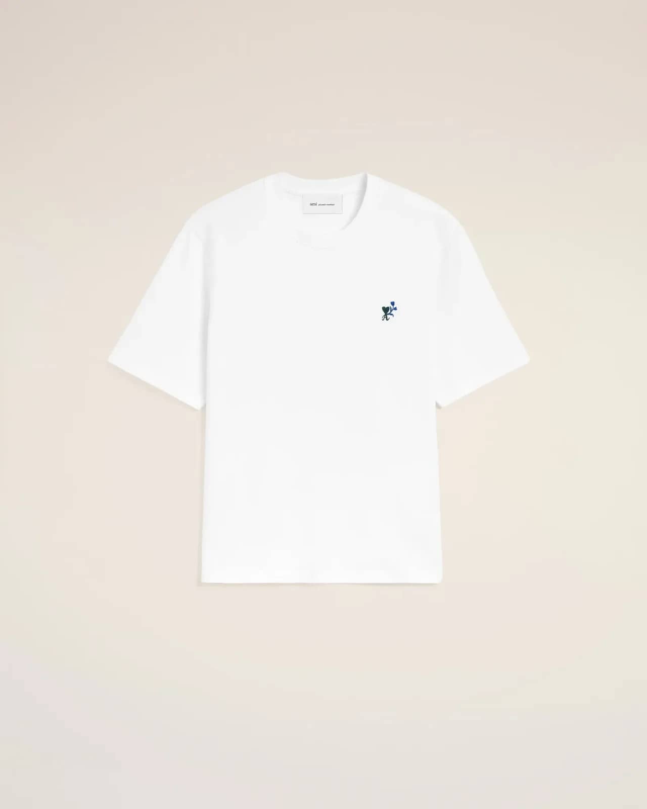 Ami Paris beyaz pamuk t-shirt, önden görünüm