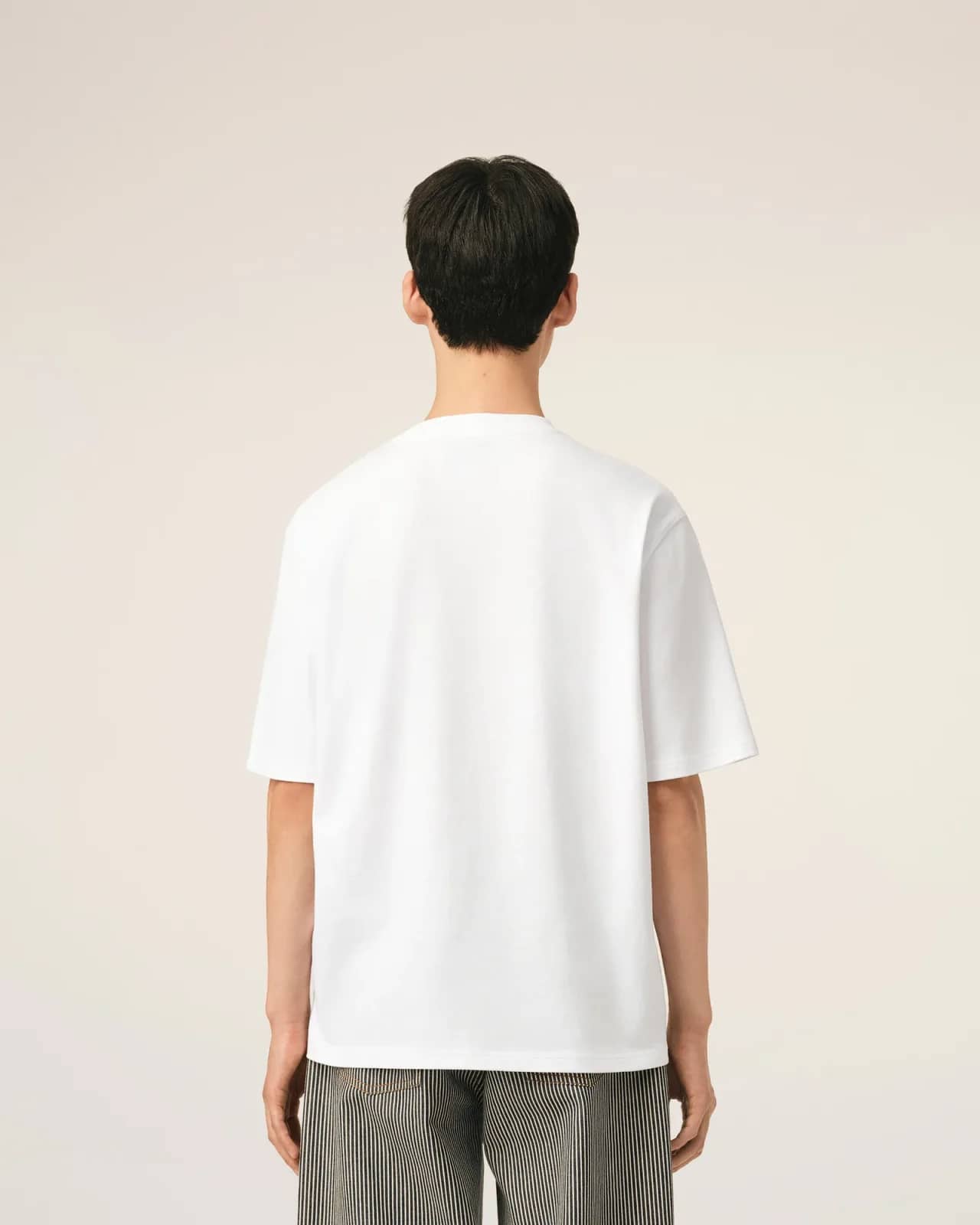 Ami Paris beyaz pamuk t-shirt, detay görünüm