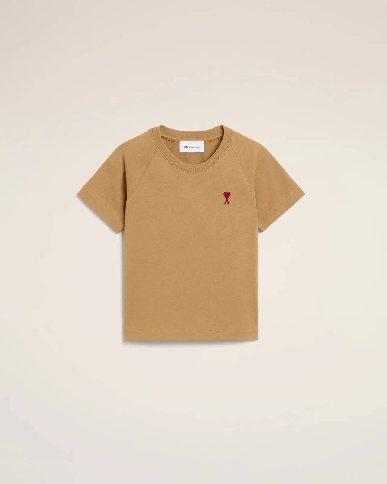Ami Paris kahverengi pamuk t-shirt, detay görünüm