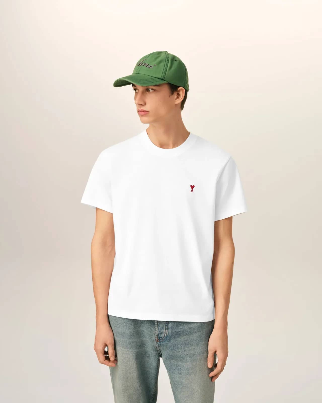 Ami Paris beyaz pamuk t-shirt, arkadan görünüm