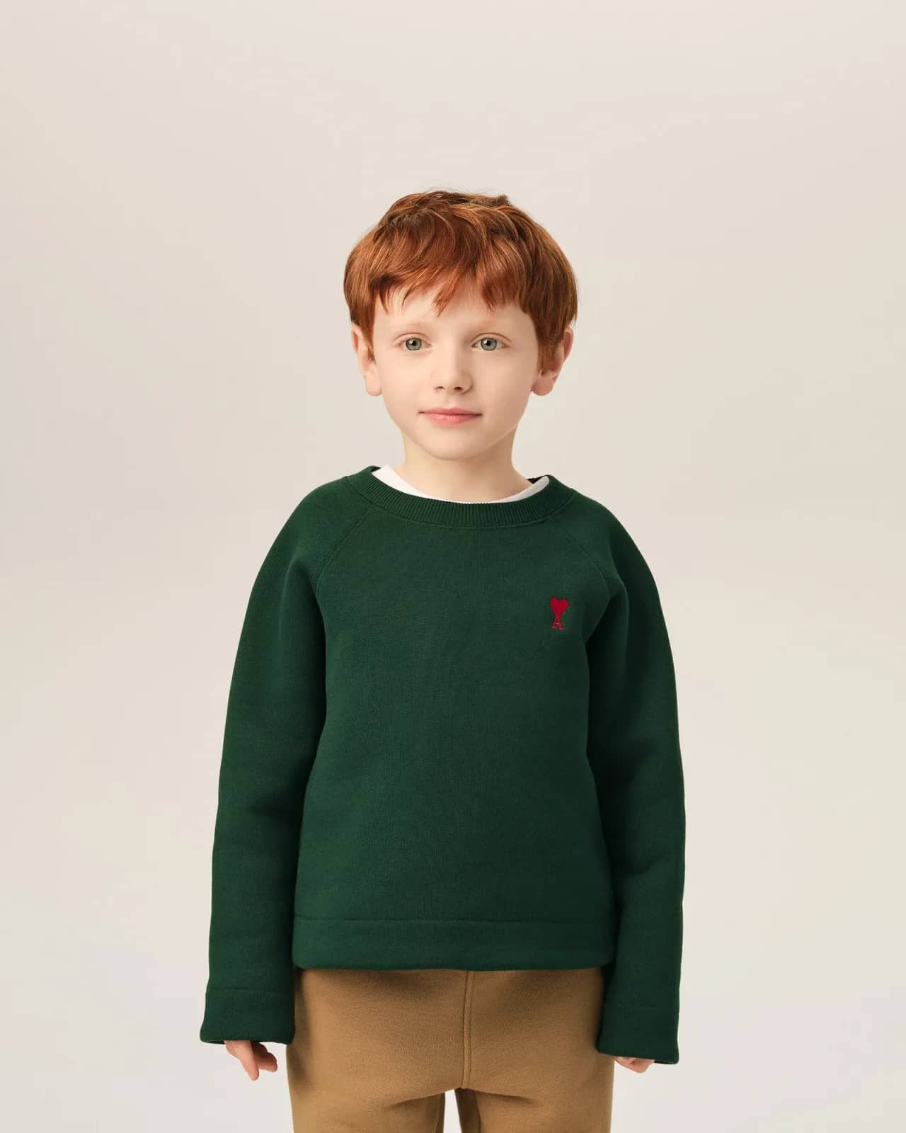Ami Paris yeşil pamuk sweatshirt, arkadan görünüm