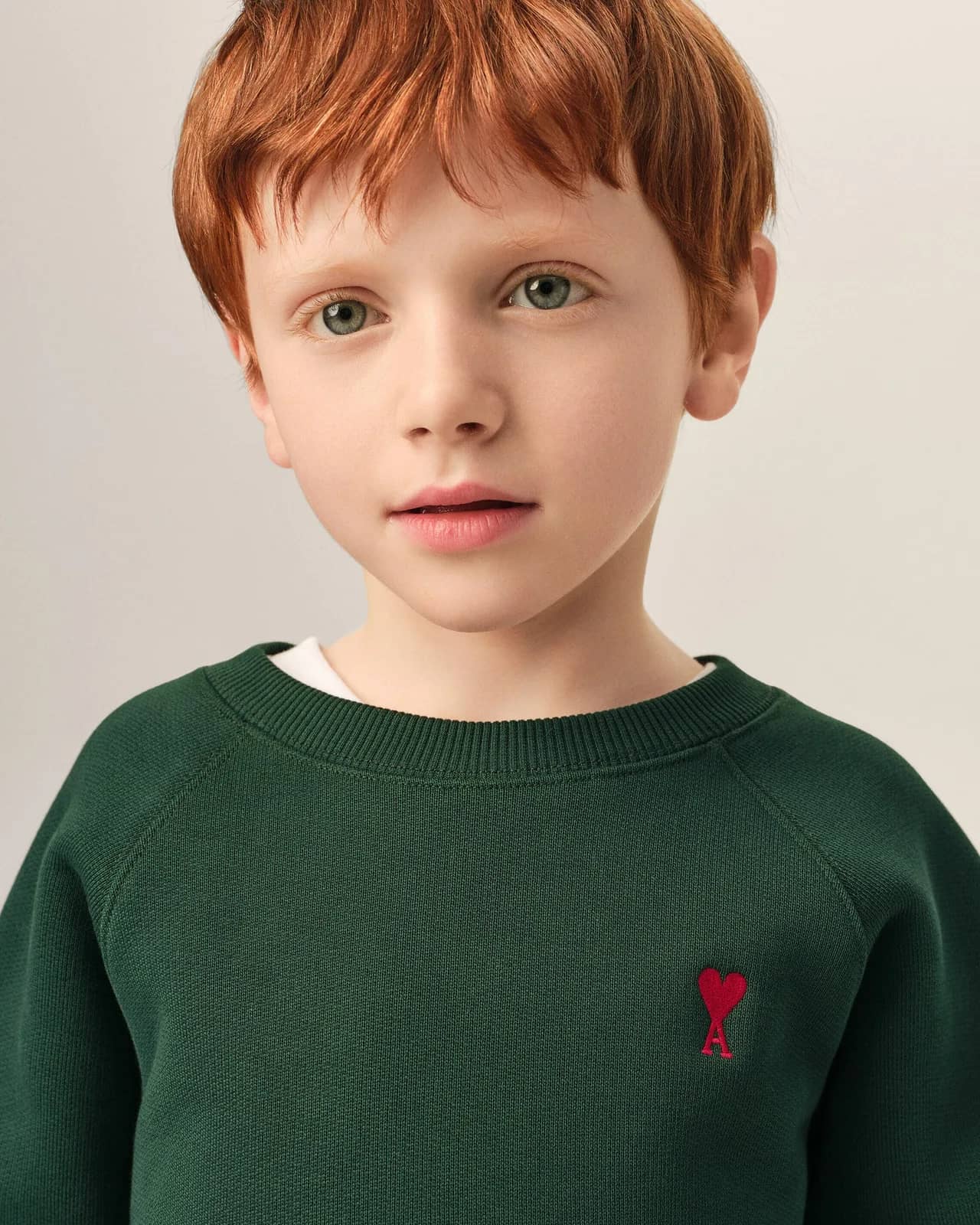 Ami Paris yeşil pamuk sweatshirt, detay görünüm
