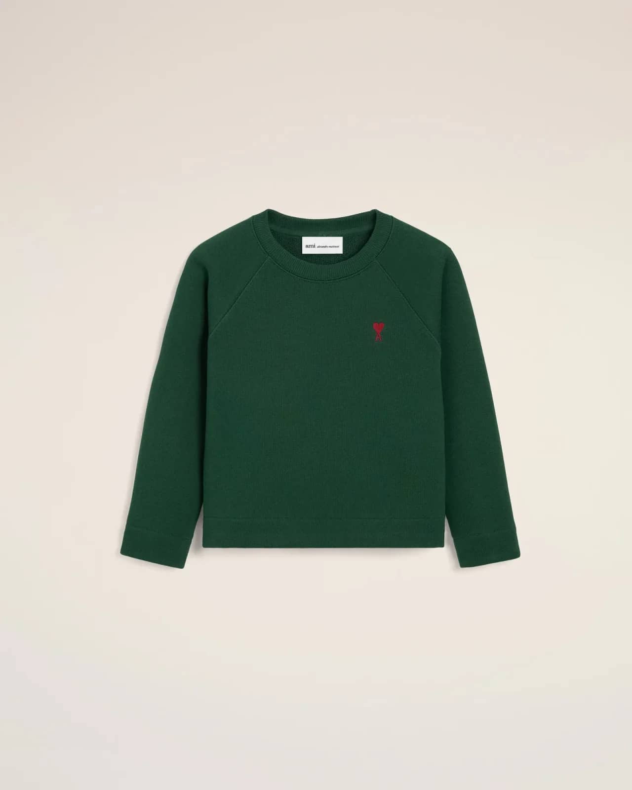 Ami Paris yeşil pamuk sweatshirt, detay görünüm