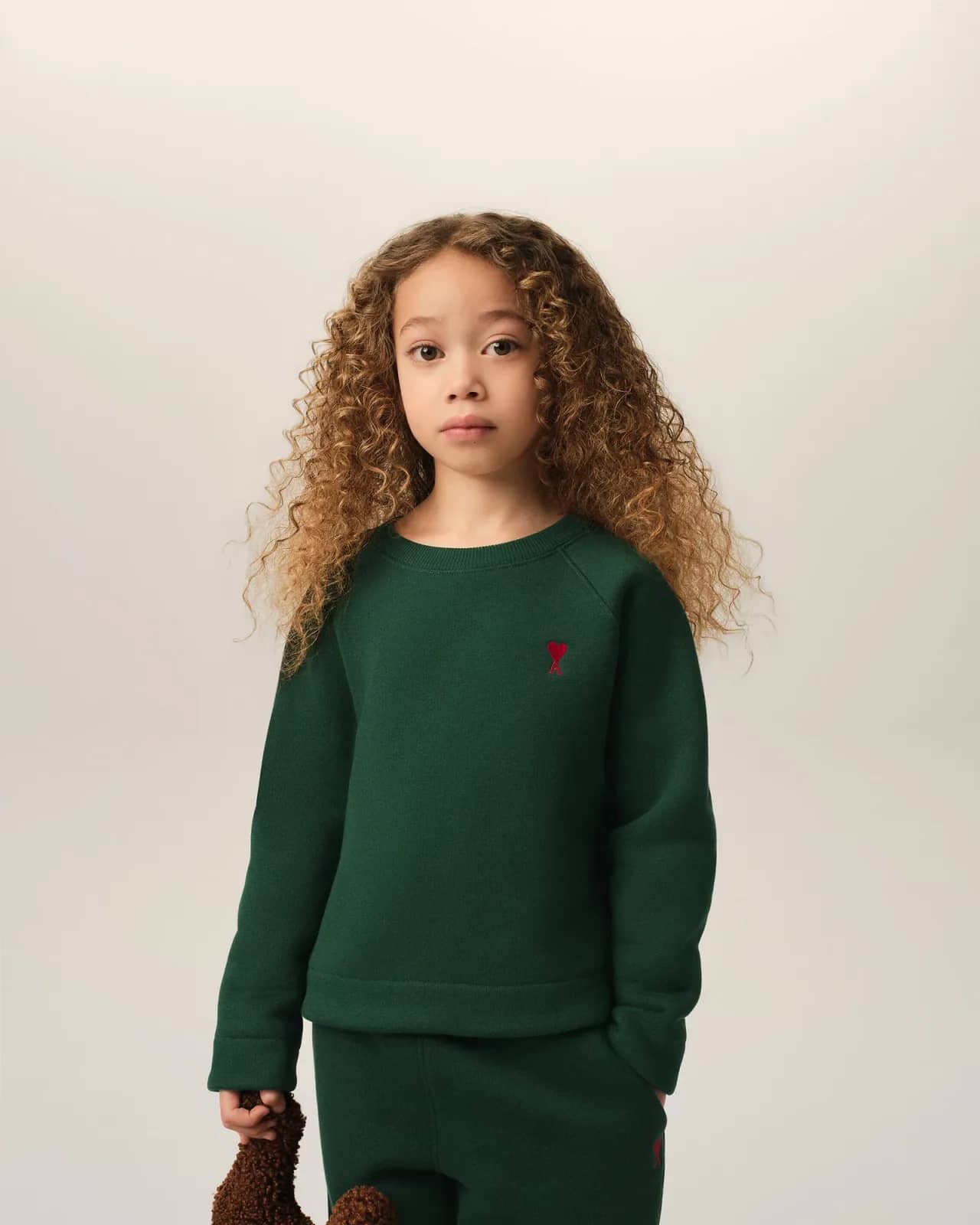 Ami Paris yeşil pamuk sweatshirt, detay görünüm