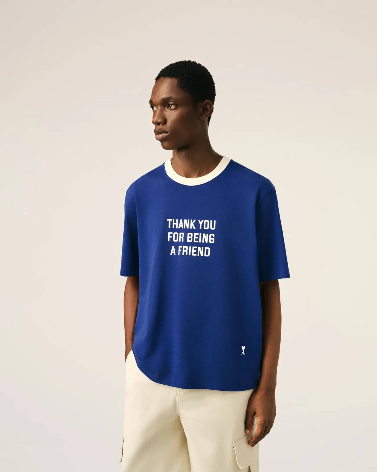 Ami Paris mavi pamuk t-shirt, arkadan görünüm