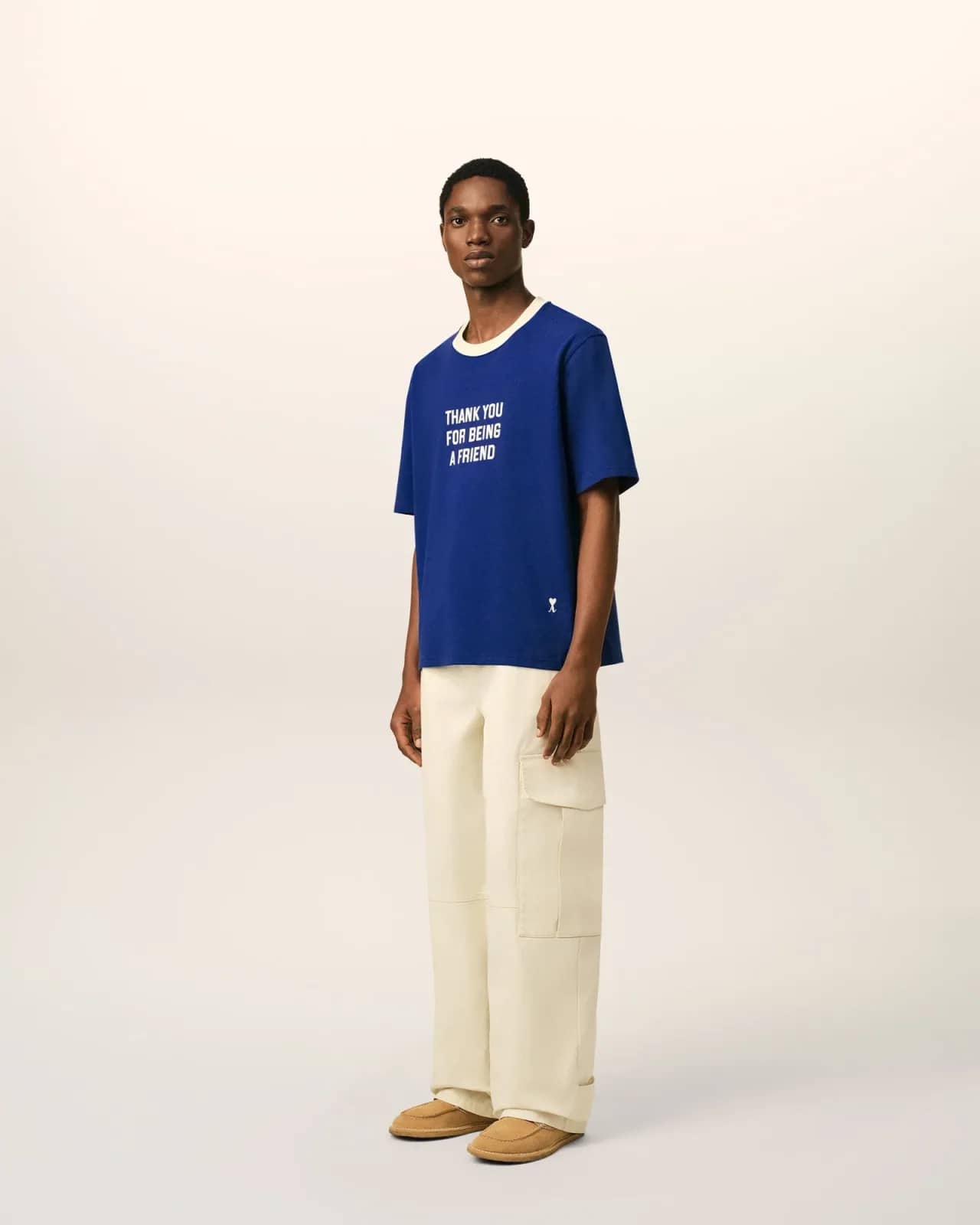 Ami Paris mavi pamuk t-shirt, detay görünüm