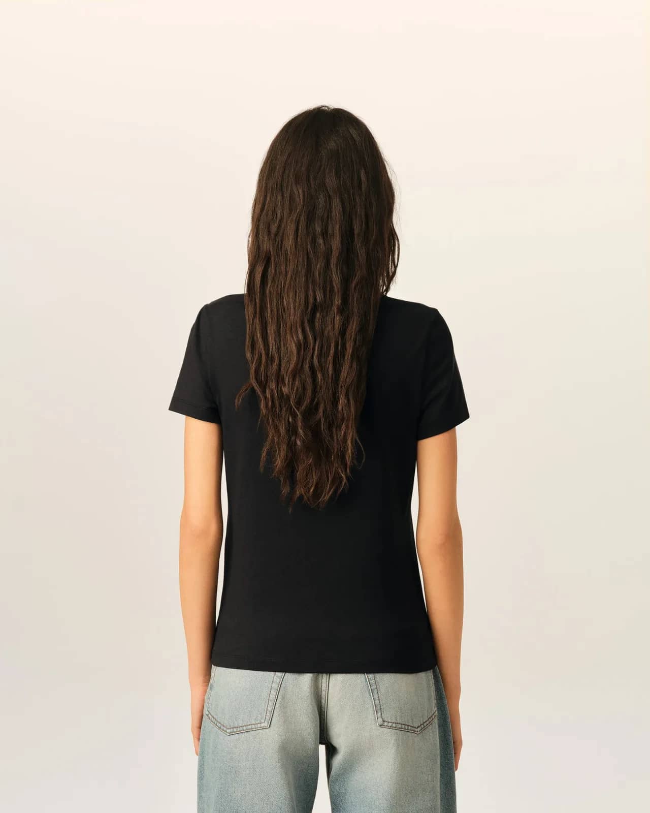 Ami Paris siyah pamuk t-shirt, detay görünüm