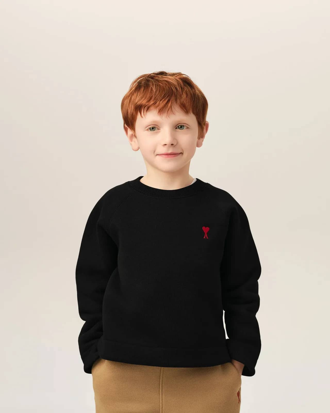 Ami Paris siyah pamuk sweatshirt, arkadan görünüm
