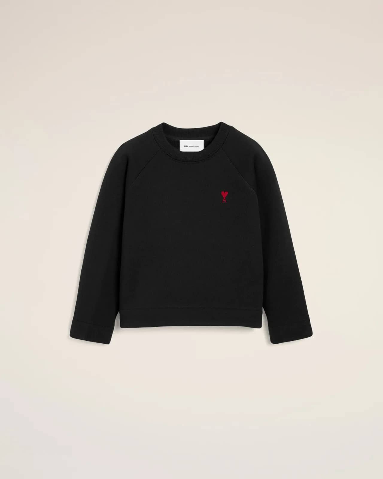 Ami Paris siyah pamuk sweatshirt, detay görünüm