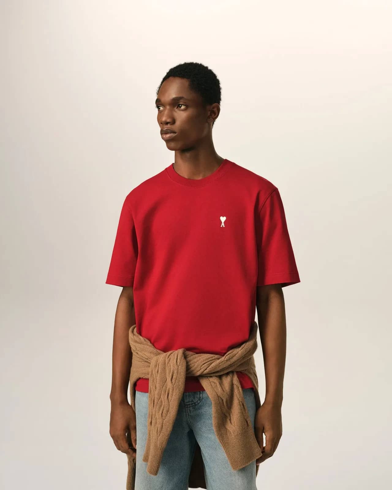 Ami Paris kırmızı pamuk t-shirt, arkadan görünüm