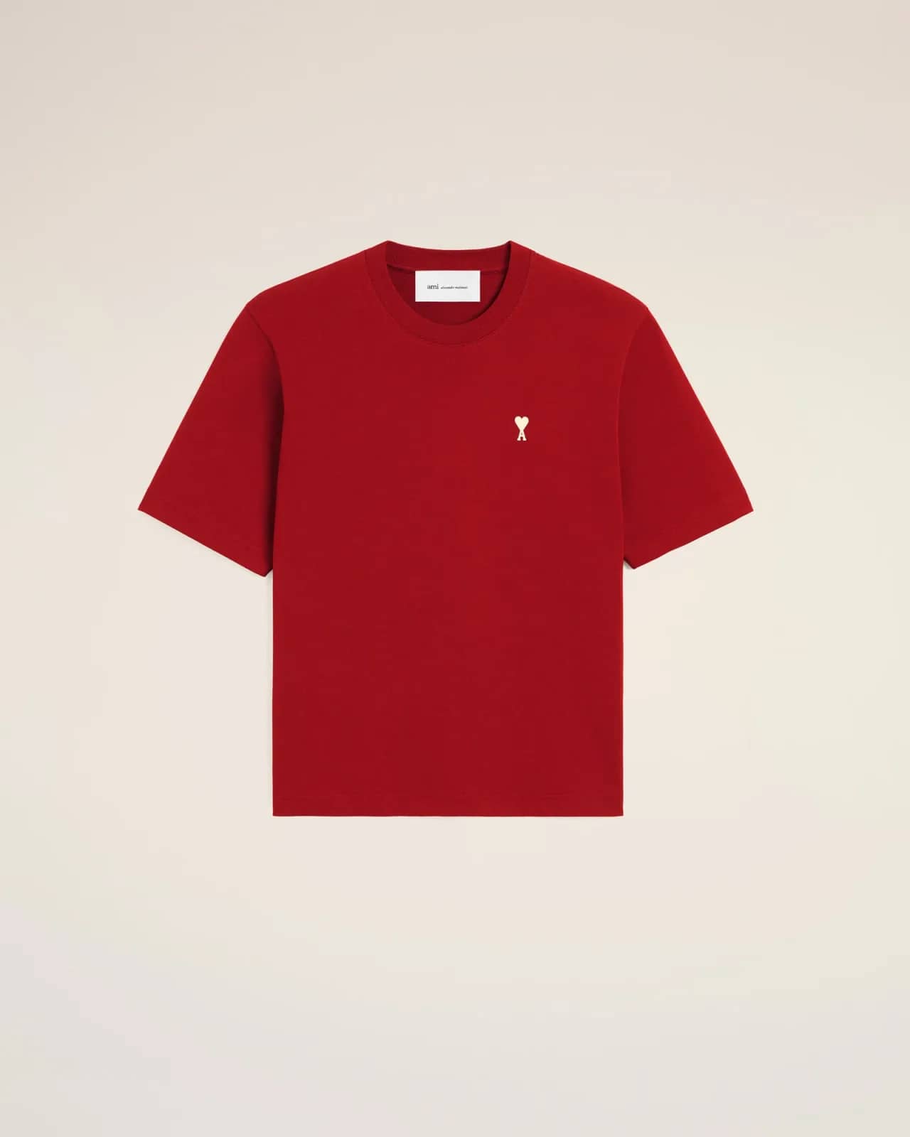 Ami Paris kırmızı pamuk t-shirt, detay görünüm