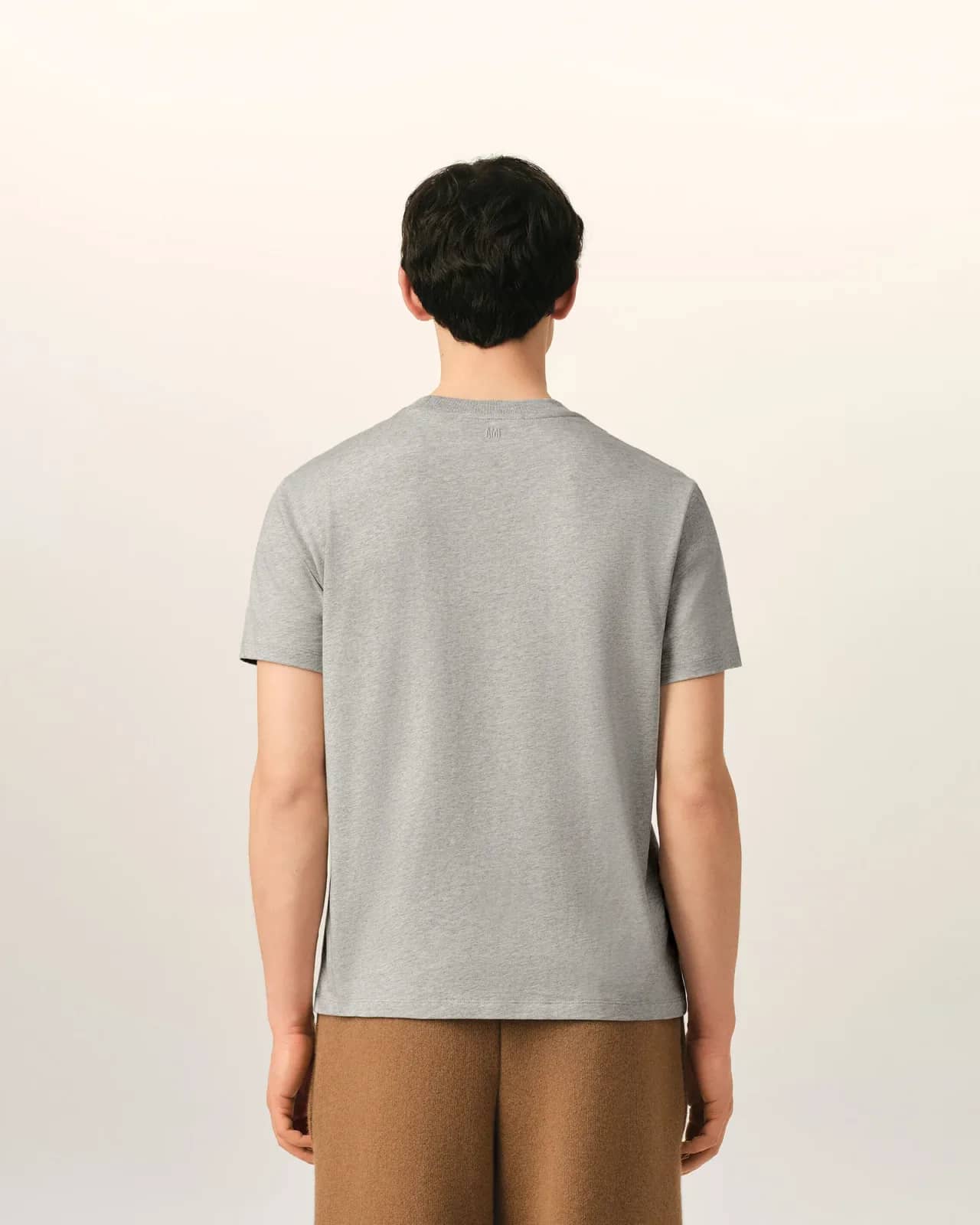 Ami Paris gri pamuk t-shirt, detay görünüm