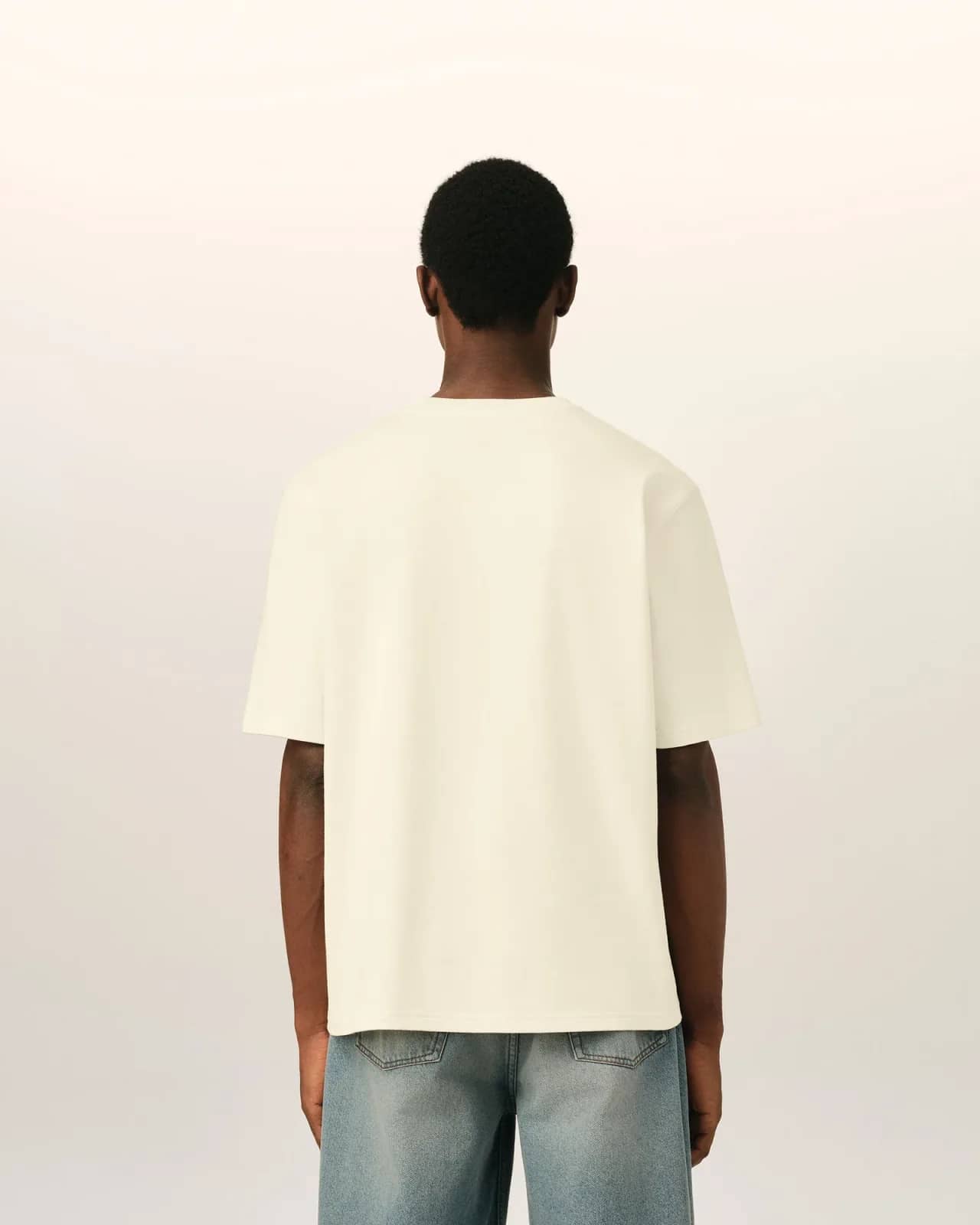 Ami Paris beyaz pamuk t-shirt, detay görünüm