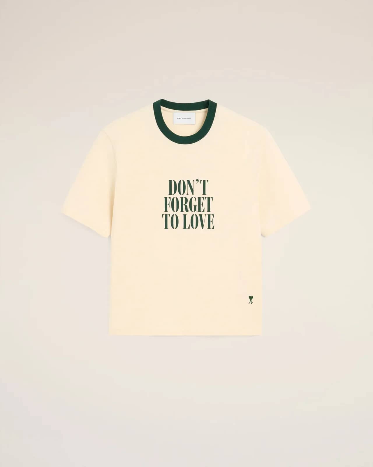 Ami Paris bej pamuk t-shirt, önden görünüm