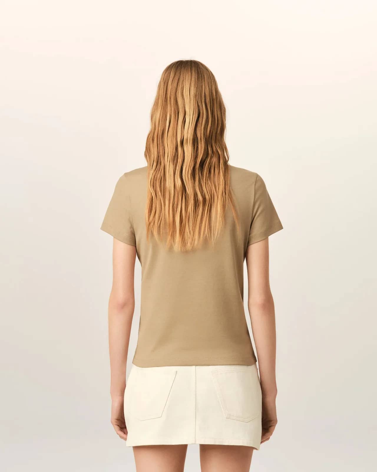 Ami Paris bej pamuk t-shirt, detay görünüm