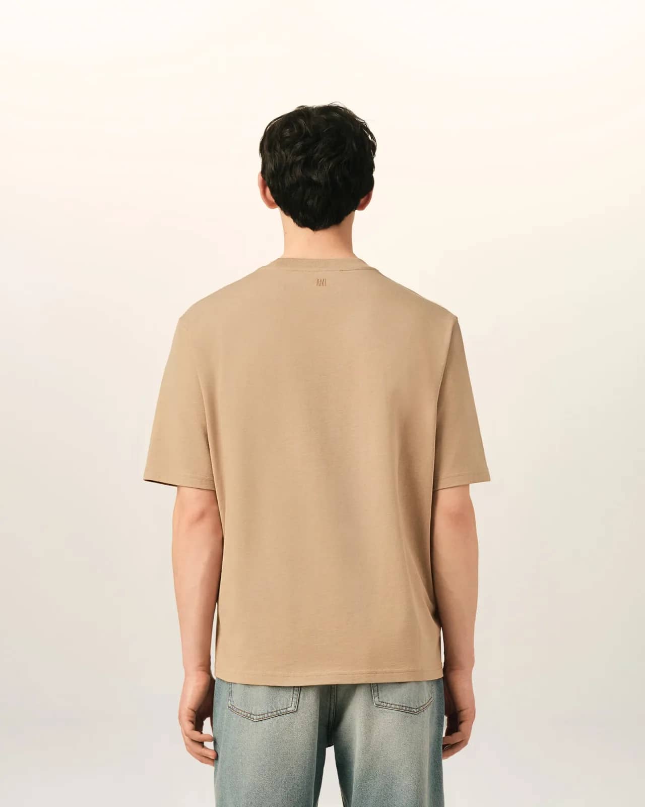 Ami Paris bej pamuk t-shirt, detay görünüm