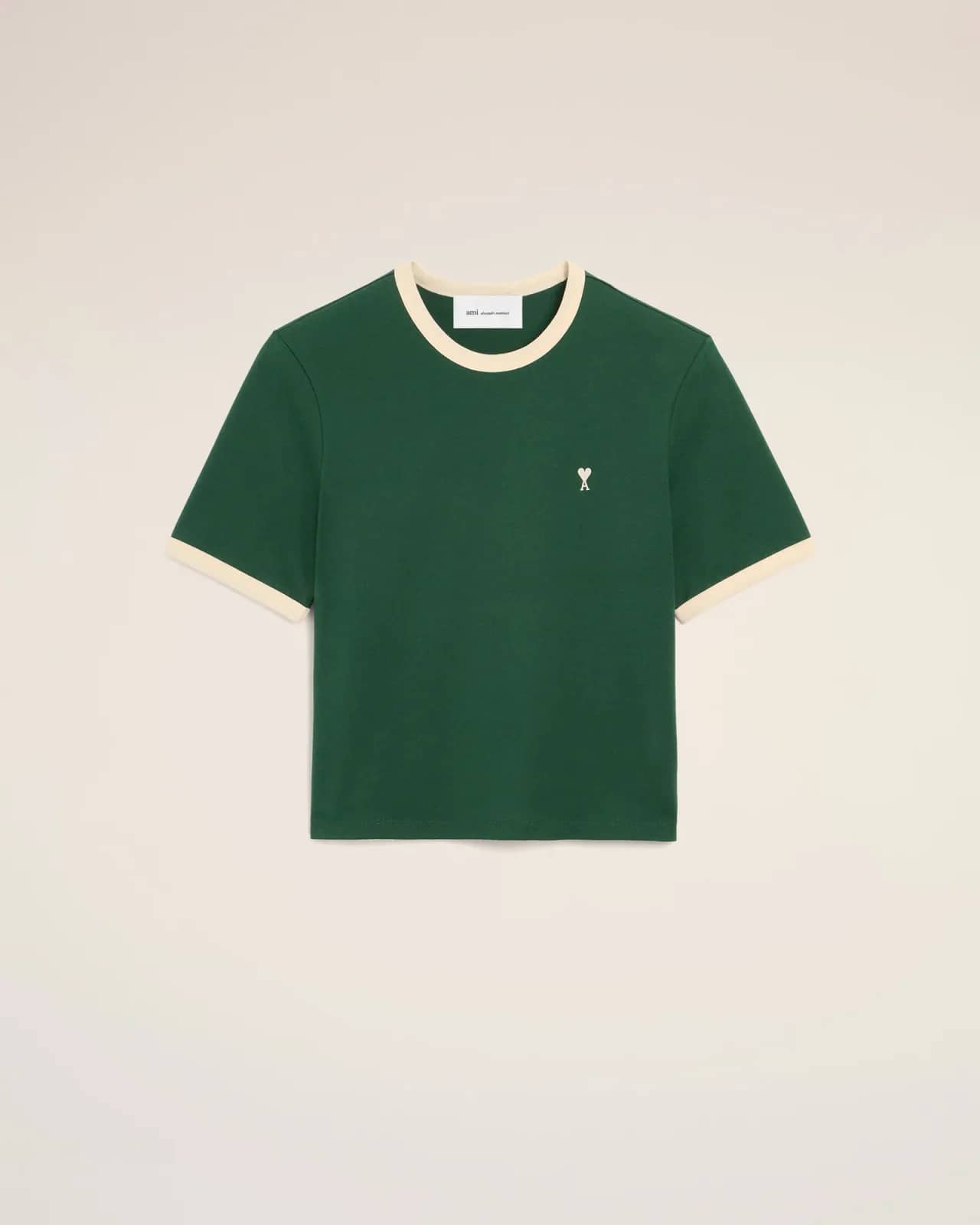 Ami Paris yeşil pamuk t-shirt, önden görünüm
