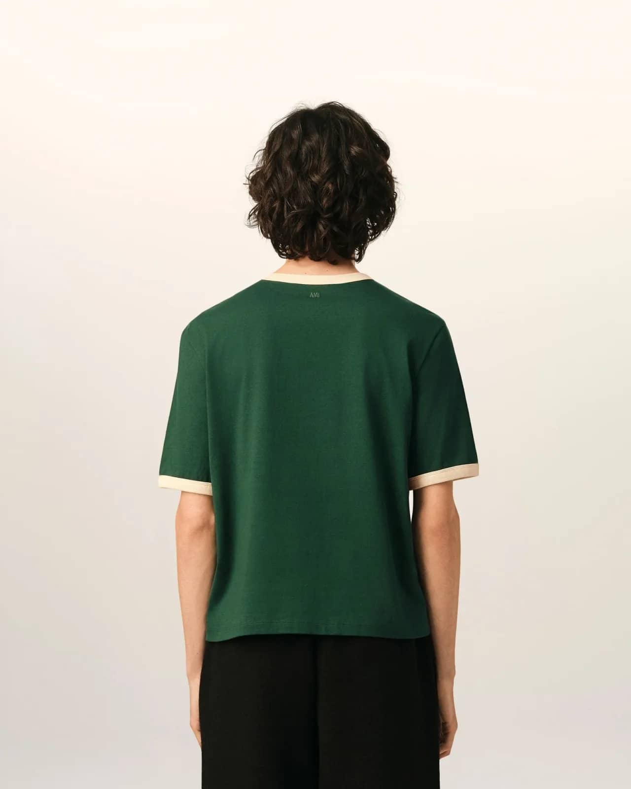 Ami Paris yeşil pamuk t-shirt, detay görünüm