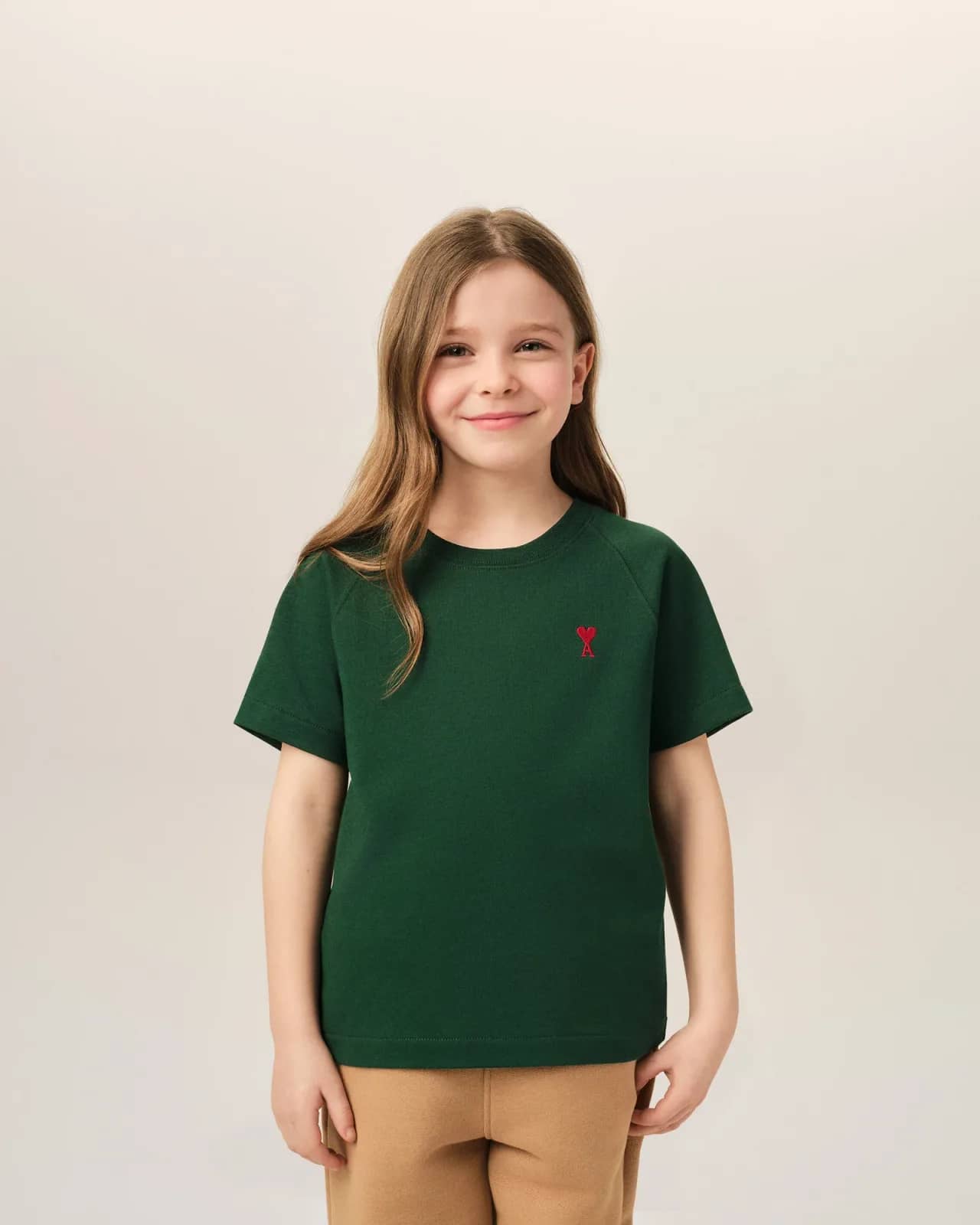 Ami Paris yeşil pamuk t-shirt, detay görünüm