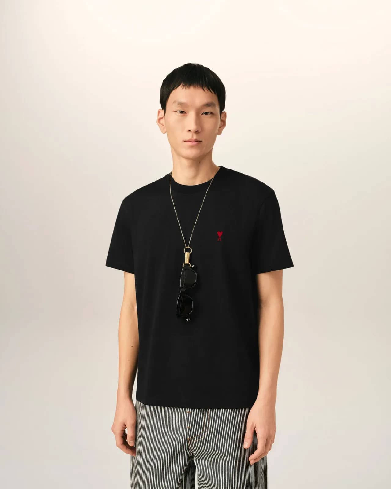 Ami Paris siyah pamuk t-shirt, arkadan görünüm