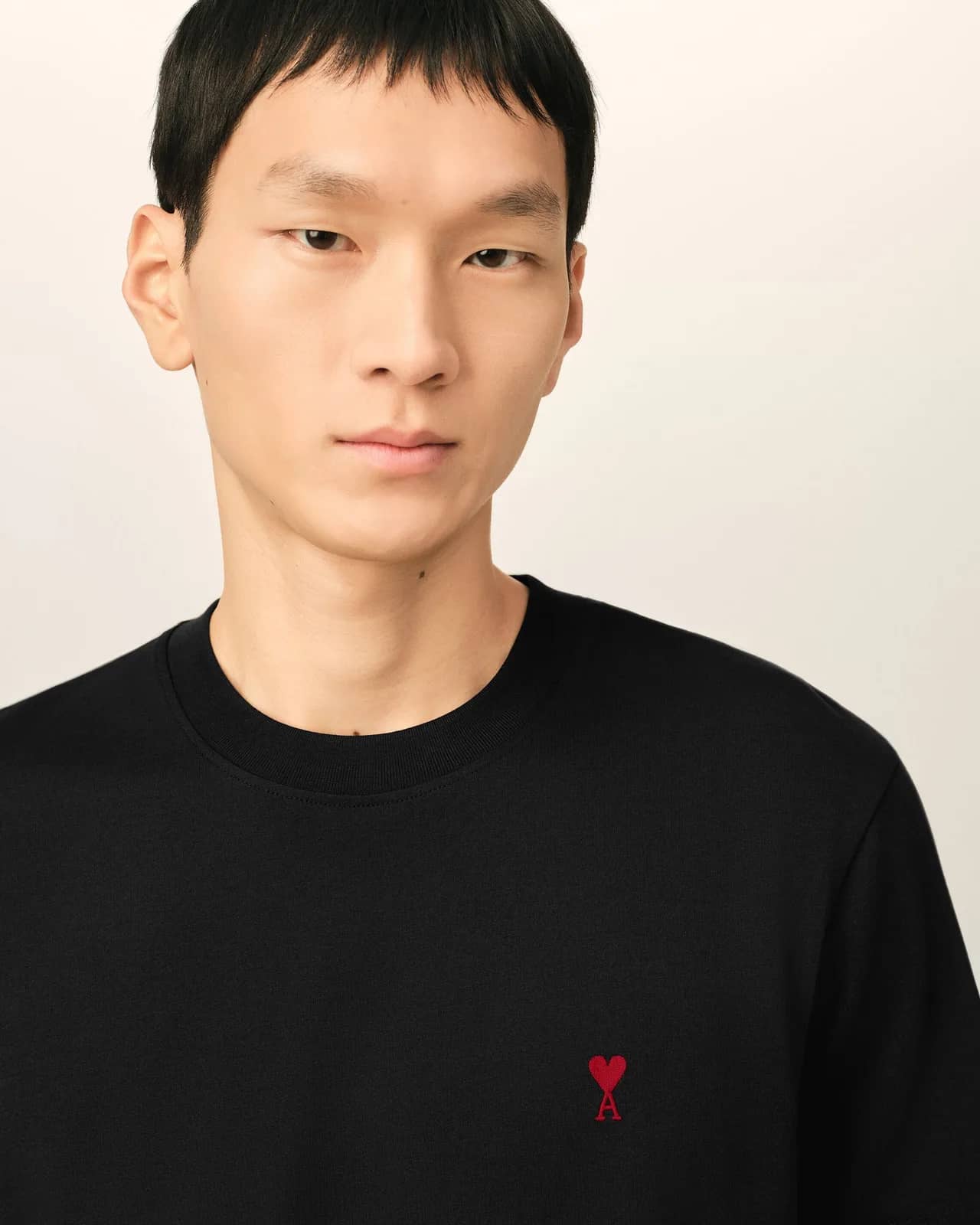 Ami Paris siyah pamuk t-shirt, detay görünüm