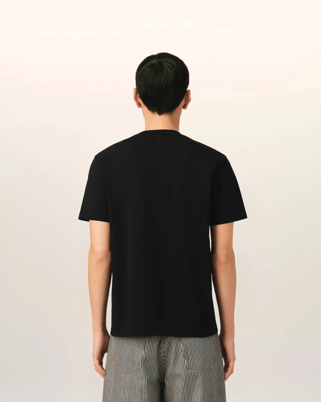 Ami Paris siyah pamuk t-shirt, detay görünüm