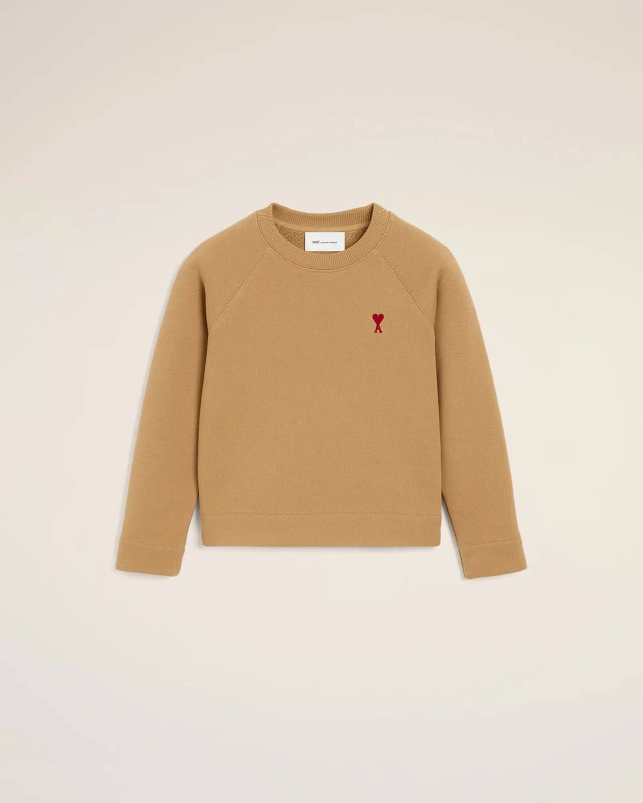 Ami Paris kahverengi pamuk sweatshirt, detay görünüm