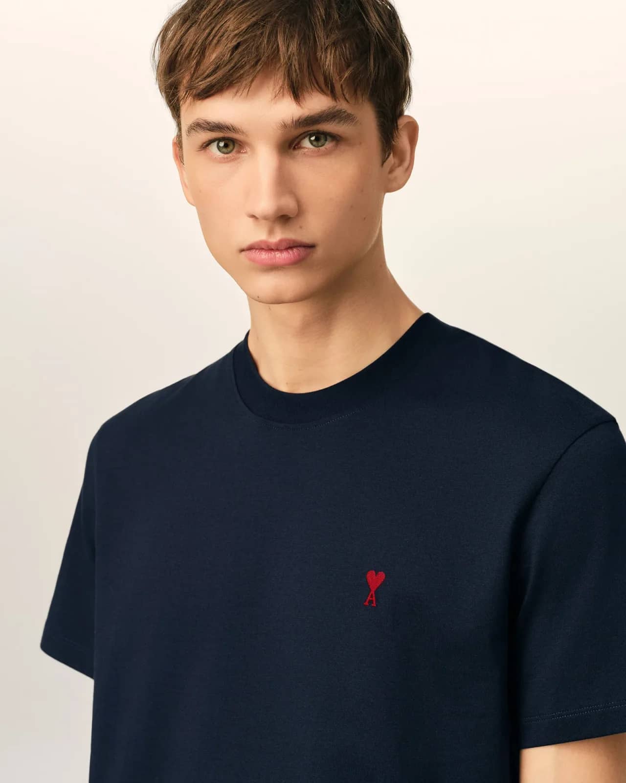 Ami Paris mavi pamuk t-shirt, detay görünüm
