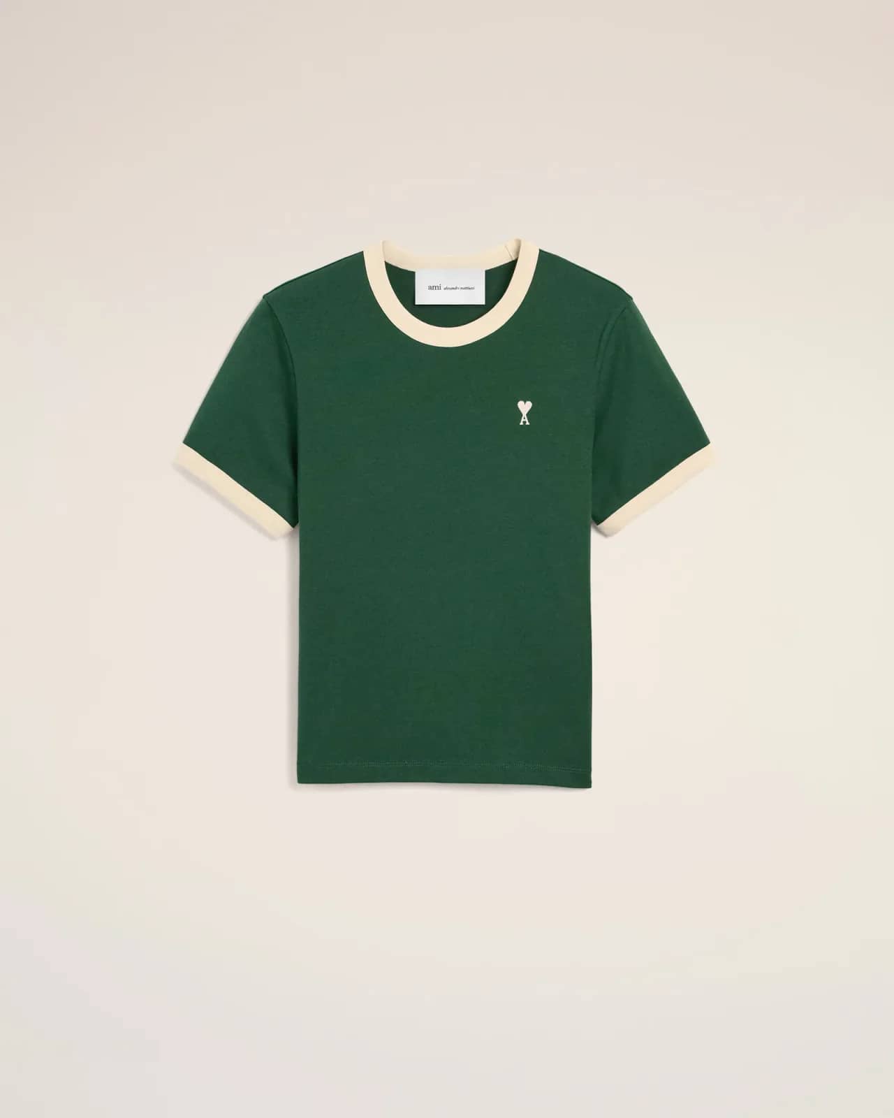 Ami Paris yeşil pamuk t-shirt, önden görünüm