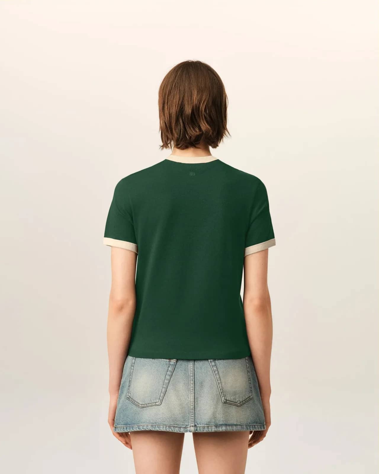 Ami Paris yeşil pamuk t-shirt, detay görünüm
