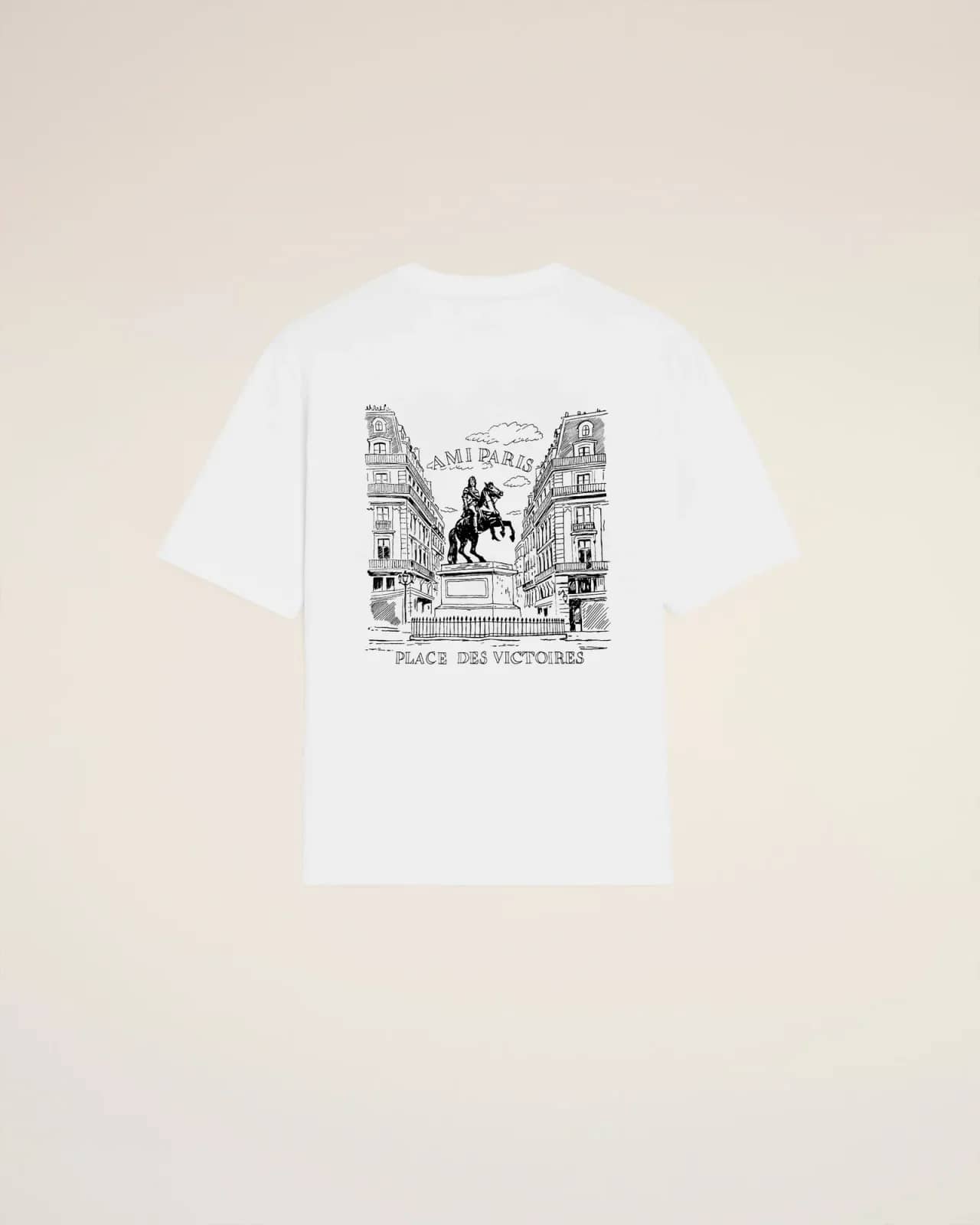 Ami Paris beyaz pamuk t-shirt, önden görünüm