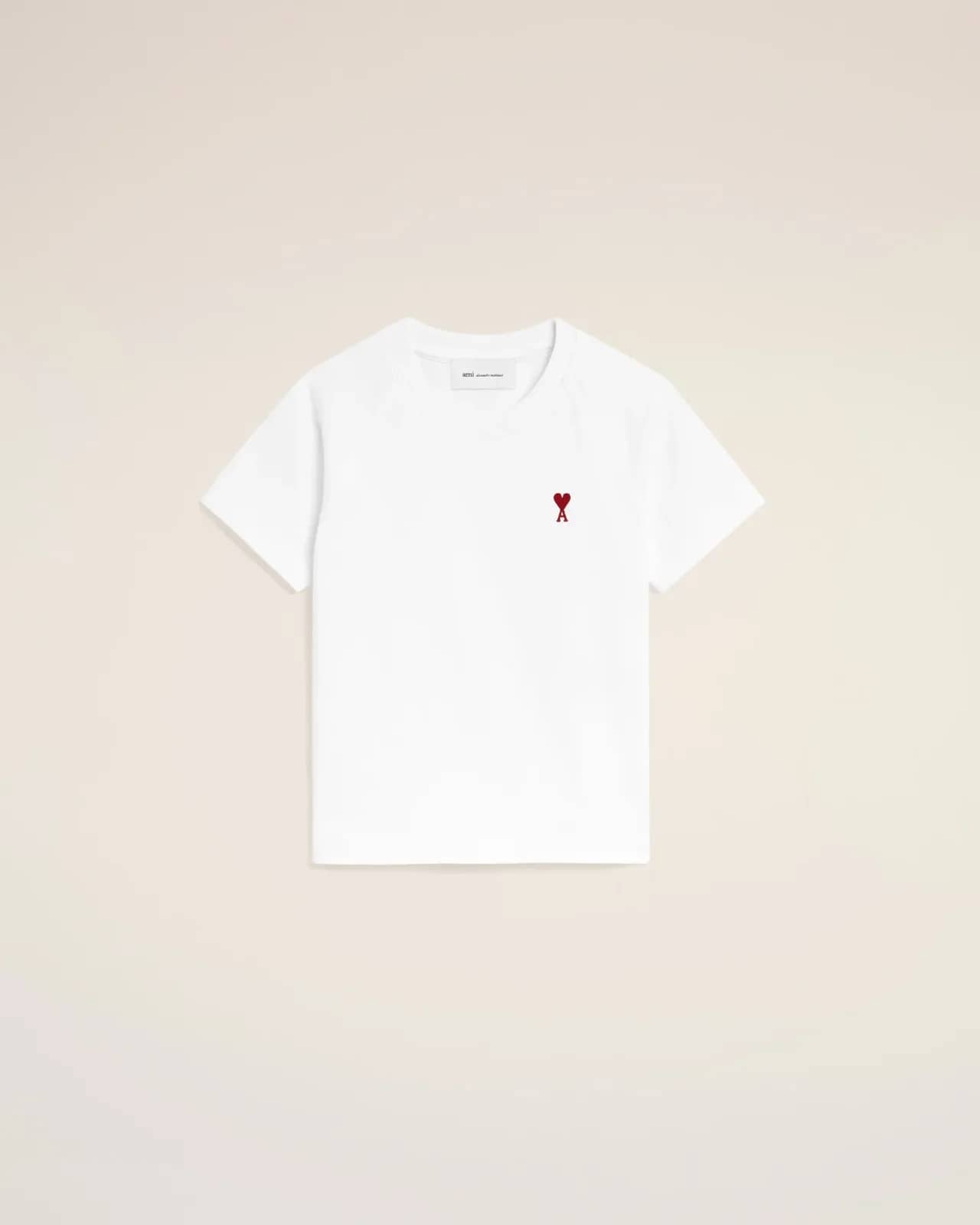 Ami Paris beyaz pamuk t-shirt, detay görünüm