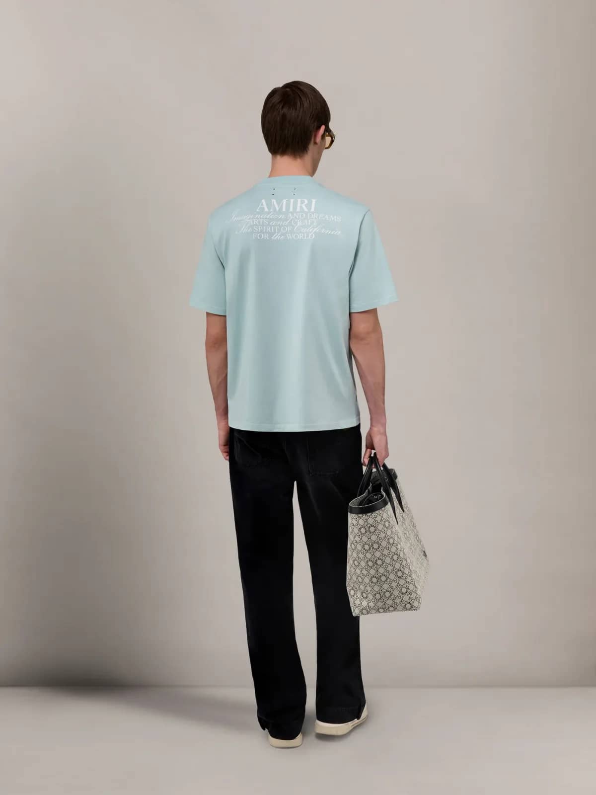 Amiri turkuaz pamuk t-shirt, detay görünüm