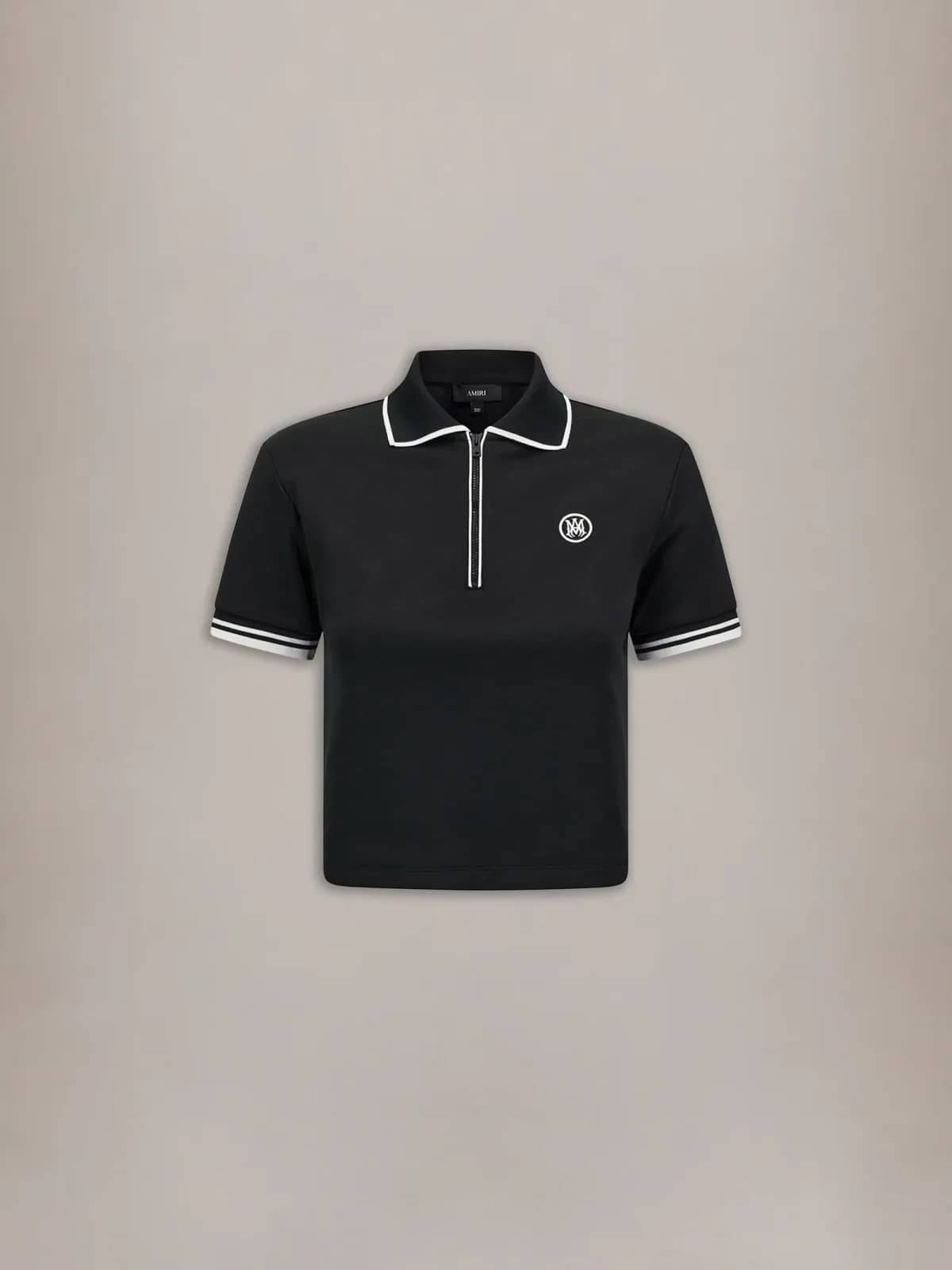 Amiri siyah polo yaka t-shirt, önden görünüm