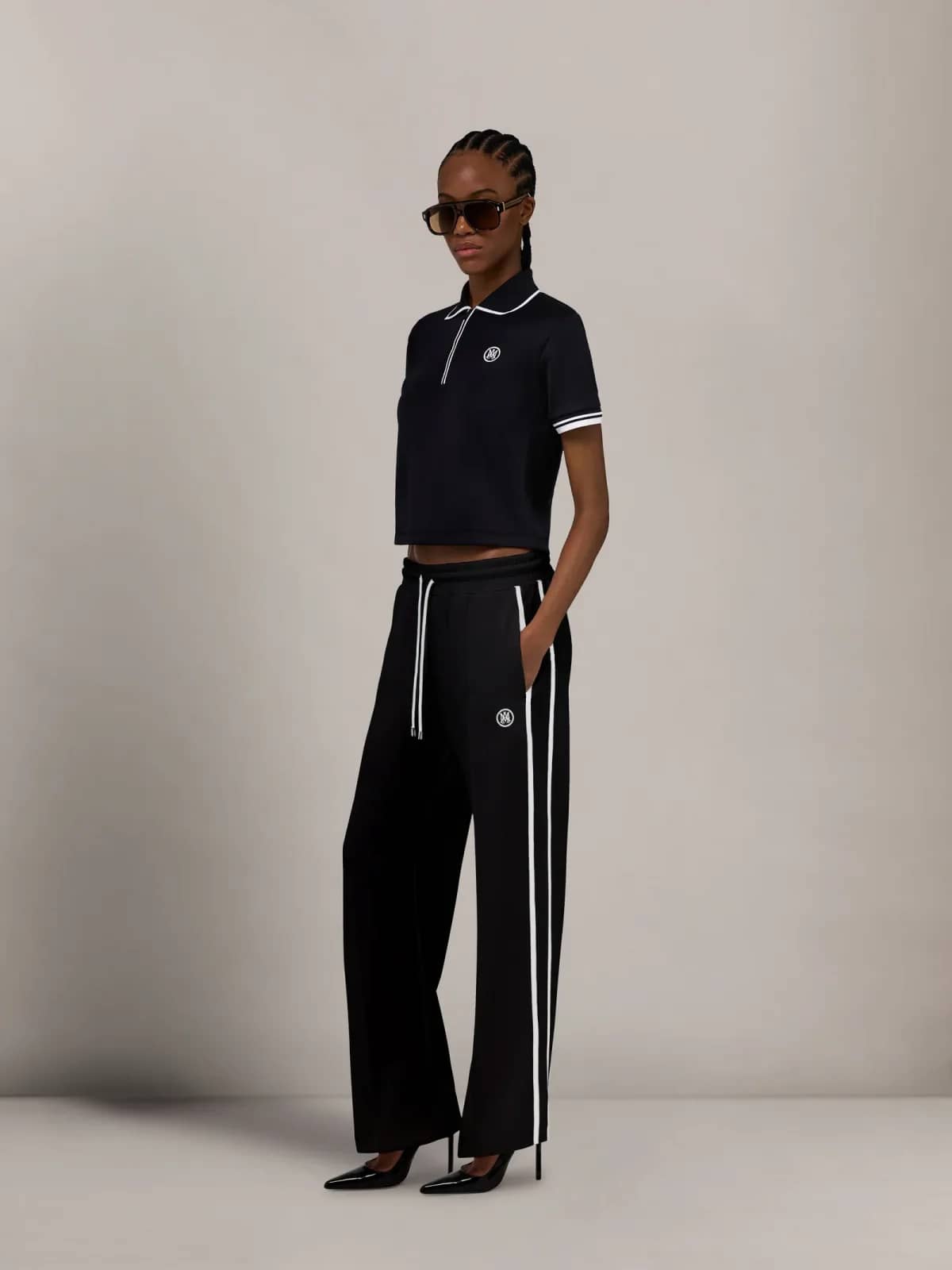 Amiri siyah polo yaka t-shirt, detay görünüm