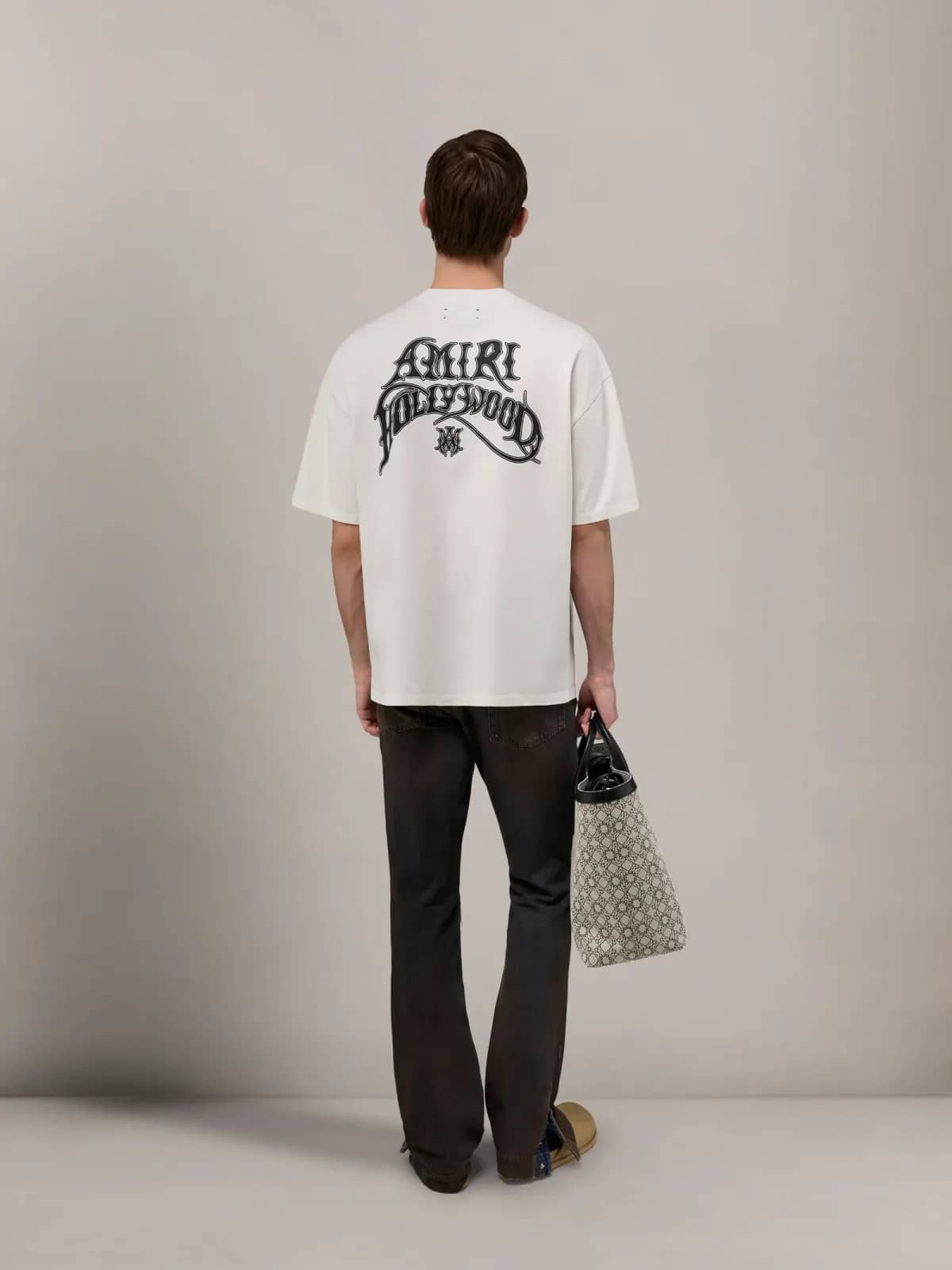 Amiri krem t-shirt, detay görünüm